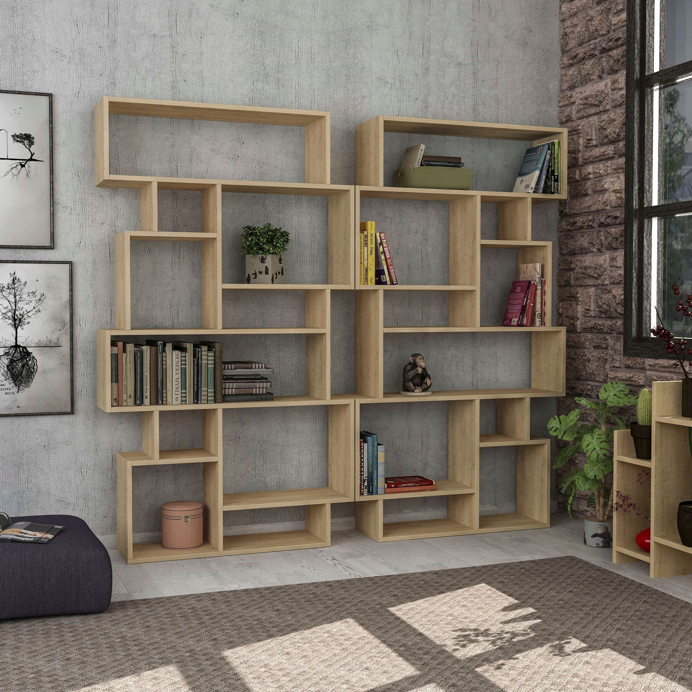 Decortie Bücherregal »Karmato Bücherregal«, (Packung), Leichte Montage, Lagerung, Platzsparend