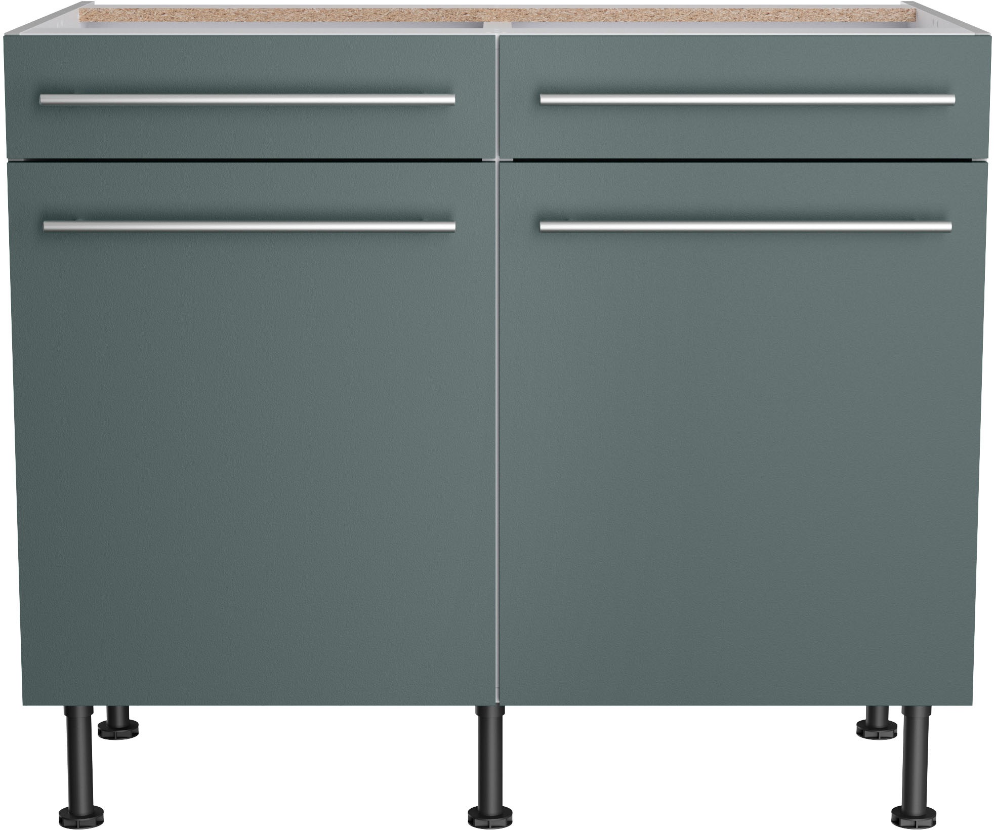 KOCHSTATION Unterschrank »KS-Bern2«, Breite 100 cm, 2 Türen, 2 Schubkästen, 1 Einlegeboden