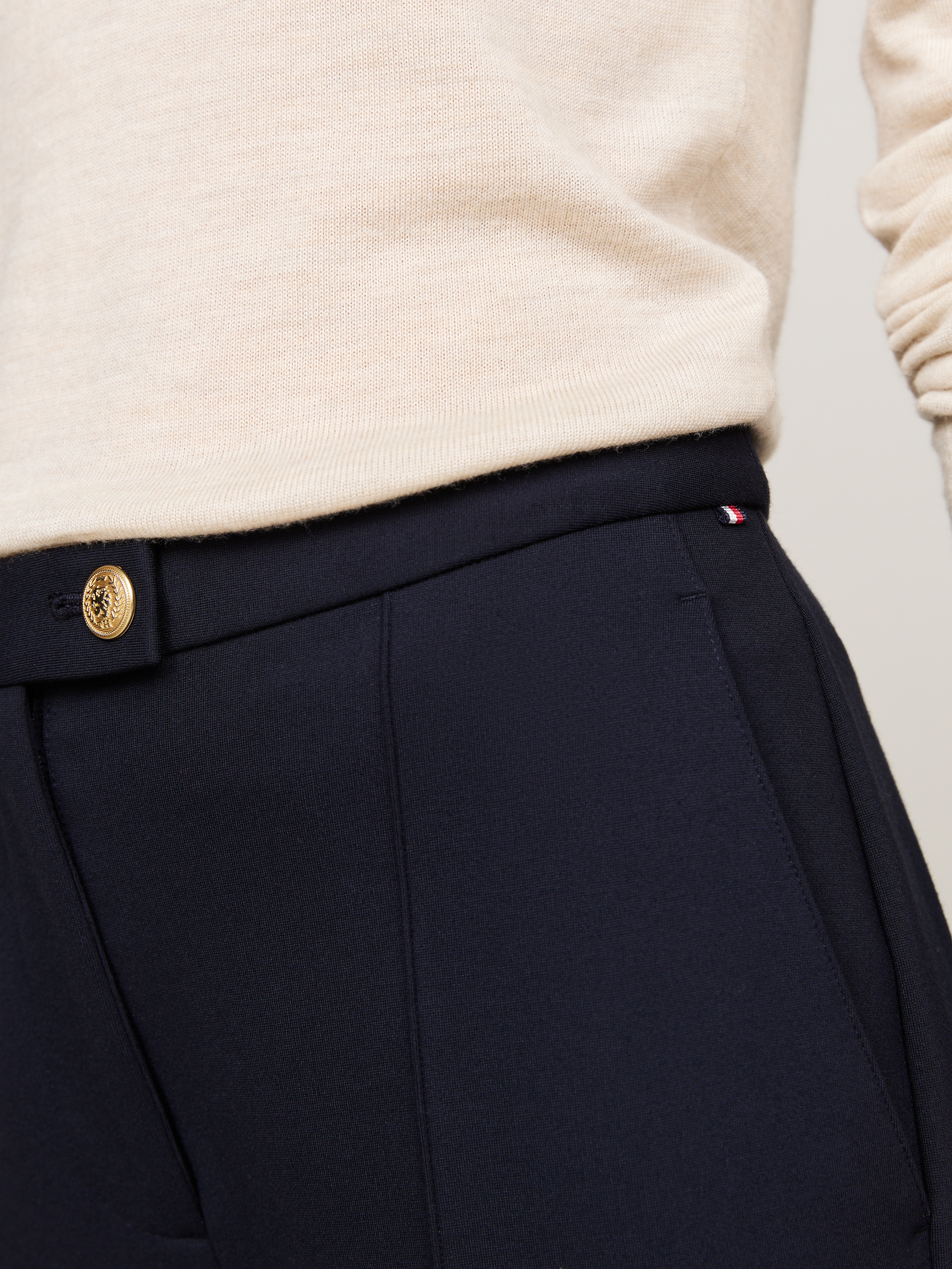 Tommy Hilfiger Webhose »PUNTO SLIM STRAIGHT PANT«, mit Tommy Hilfiger Flagge