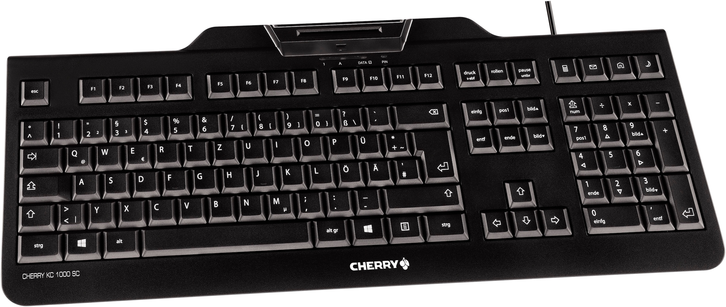 Cherry Tastatur »KC 1000 SC Kabelgebundene Chipkarten Tastatur, Schwarz, USB« (Windows-Sperrtaste | Ziffernblock)