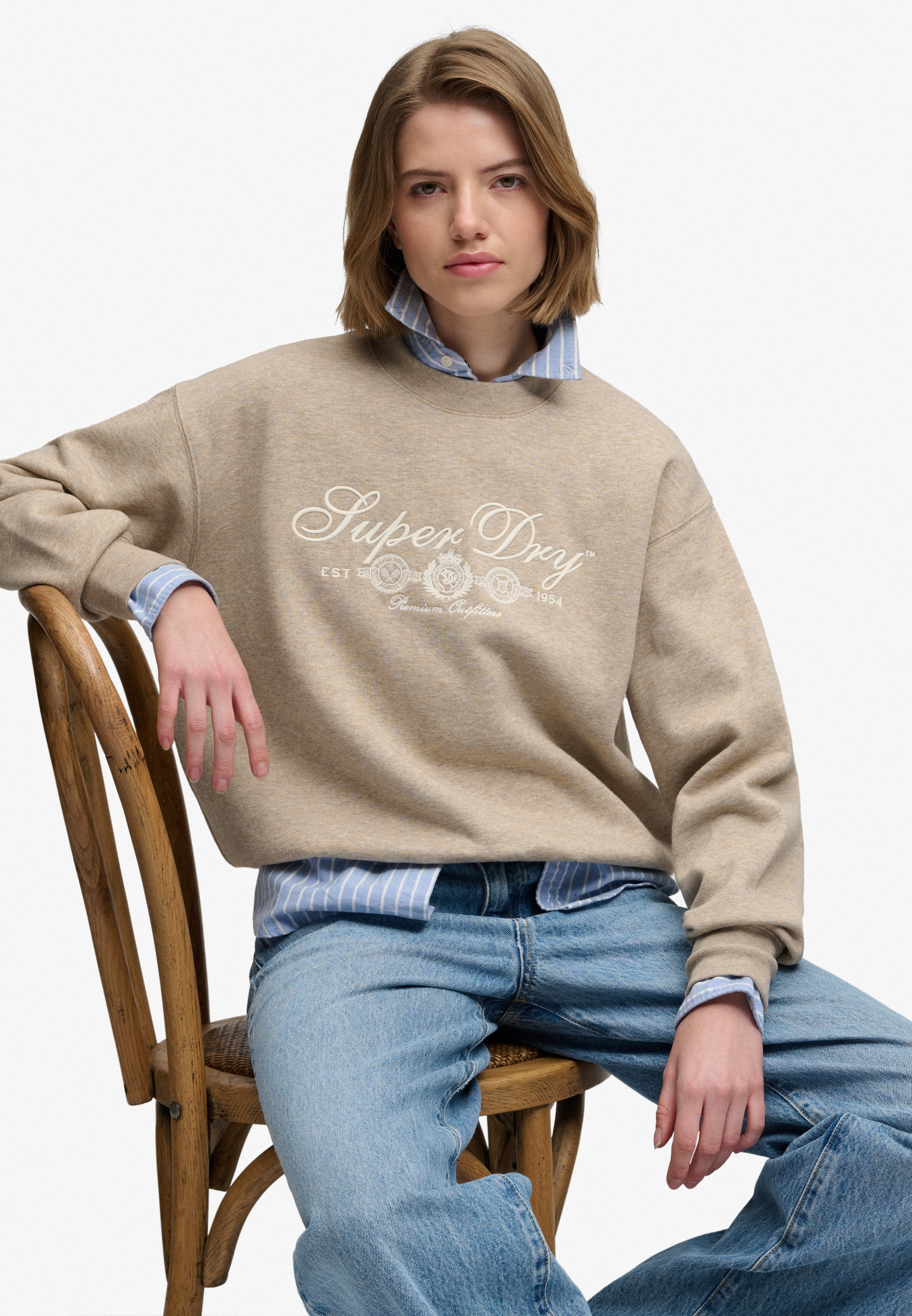 Superdry Sweatshirt »COUNTRY CLUB CREW«, Baumwollmischung, relaxed fit

