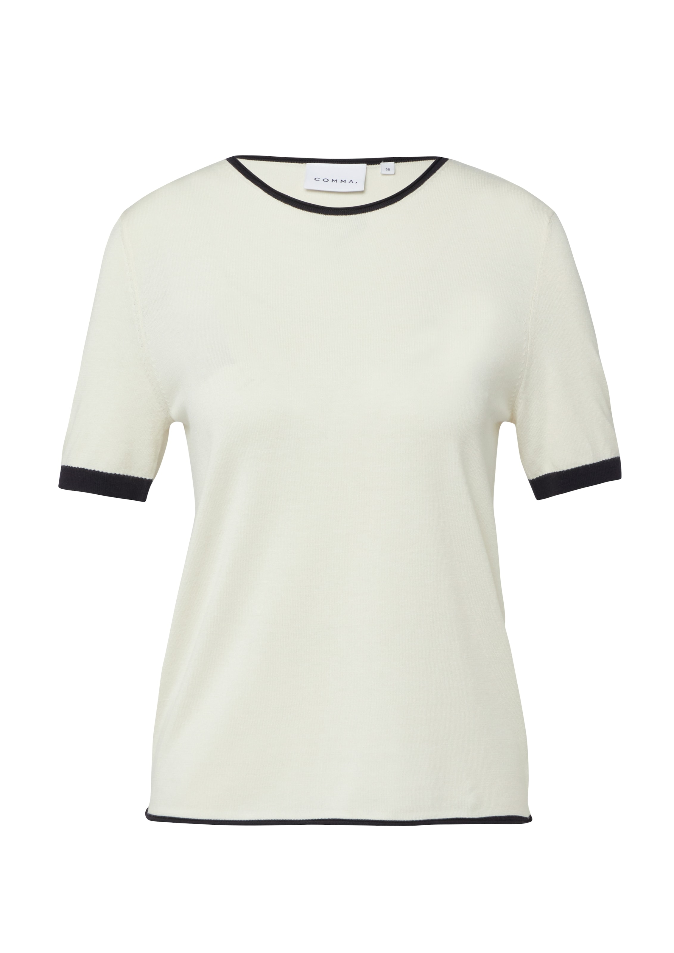 Comma Strickpullover halbarm, mit farblich angesetzten Abschlüssen