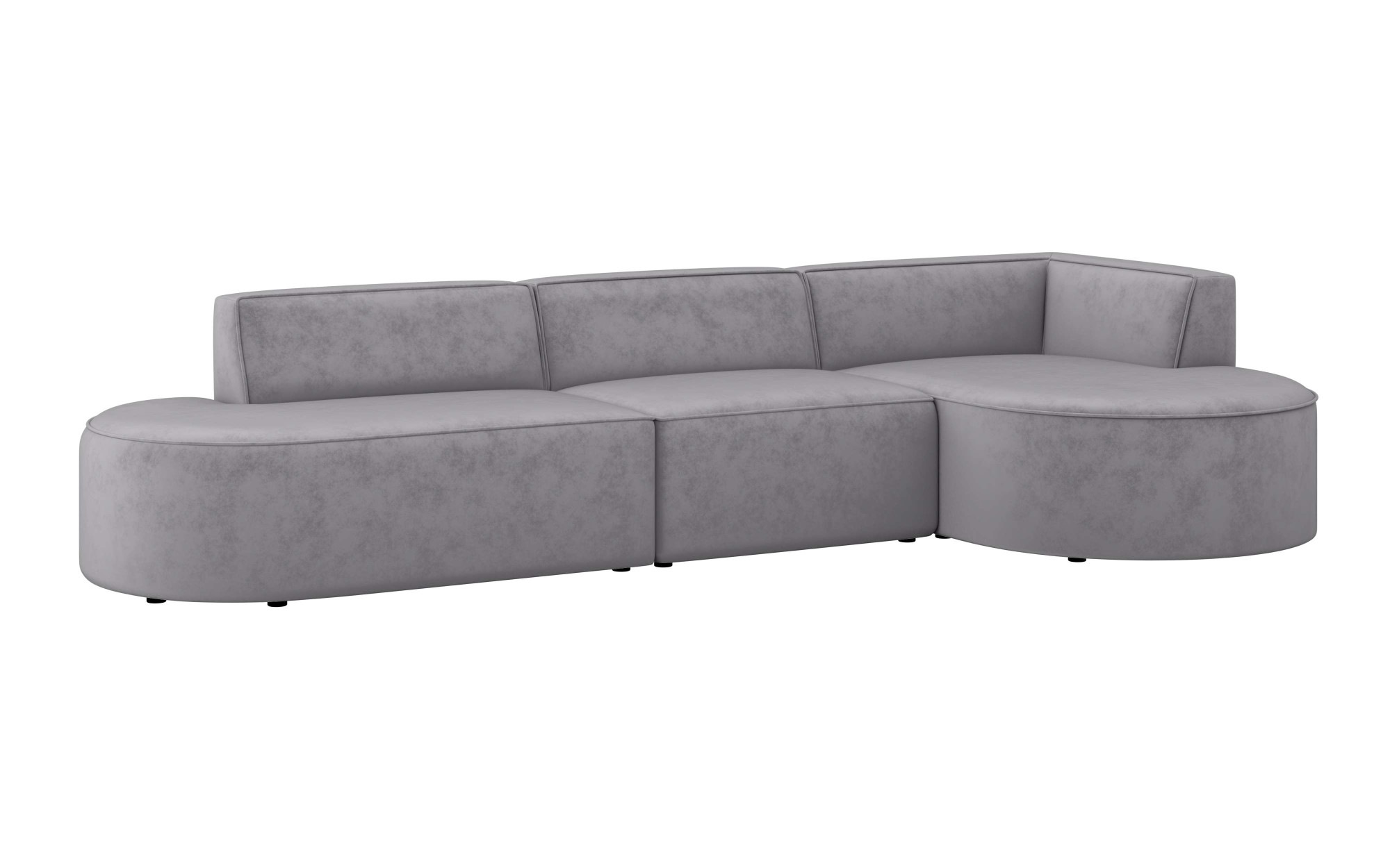 andas Ecksofa »EIVIND Designer Sofa mit Ottomane rechts/links, B/T/H: 343/159/72 cm«, L-Form mit Wellenunterfederung, auch in Feincord und Bouclé
