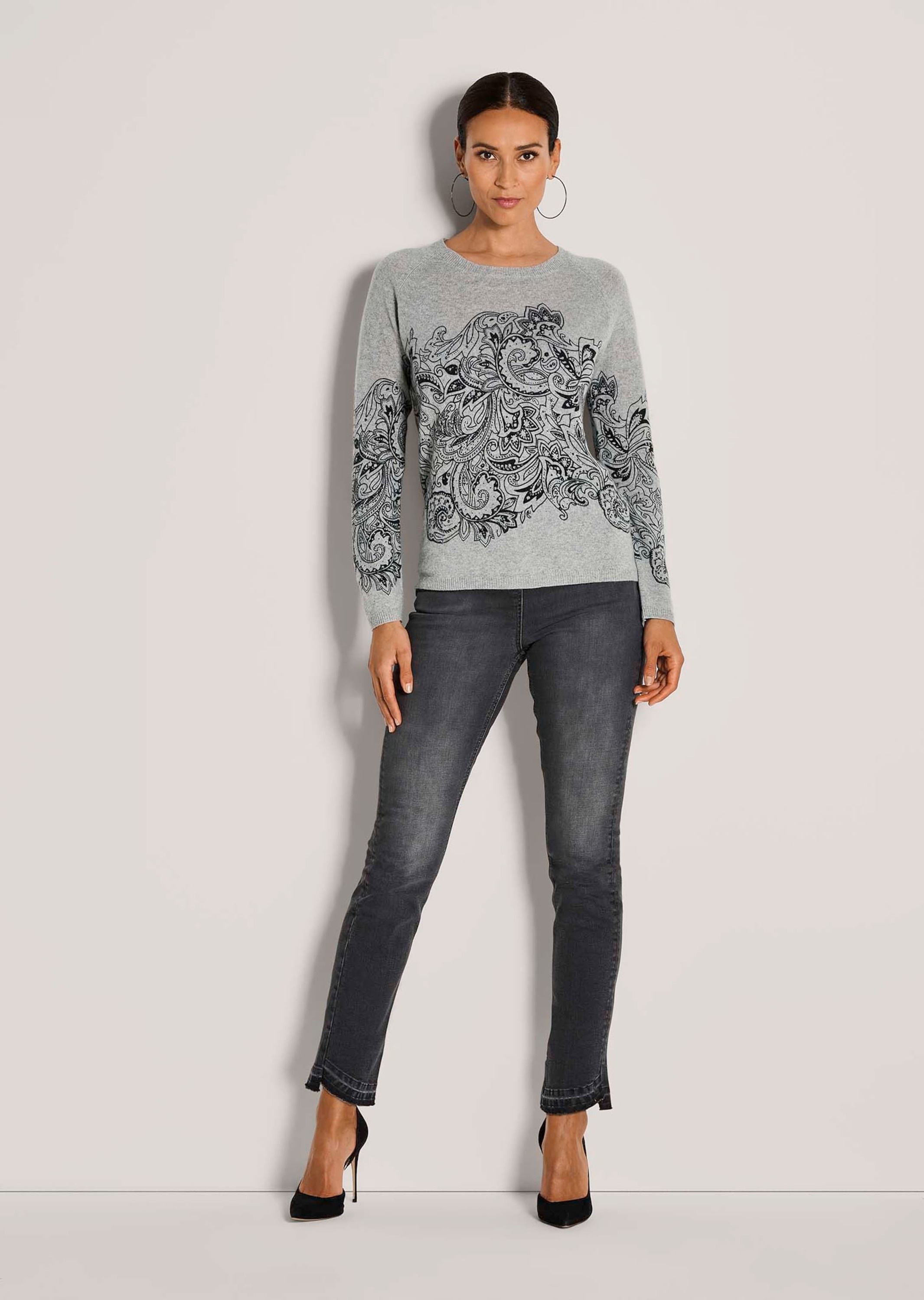 MADELEINE Longpullover »Kaschmirpullover Kaschmirpullover mit einzigartigem Print« Wertvoller Druck auf Kaschmir