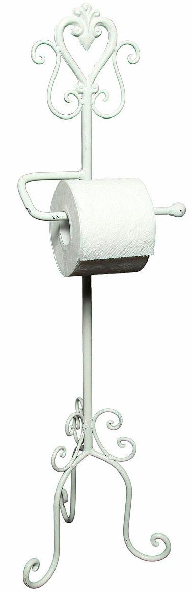 WC Ständer Toilettenpapierhalter Rollenhalter Metall Shabby Chic Antik H 72cm 