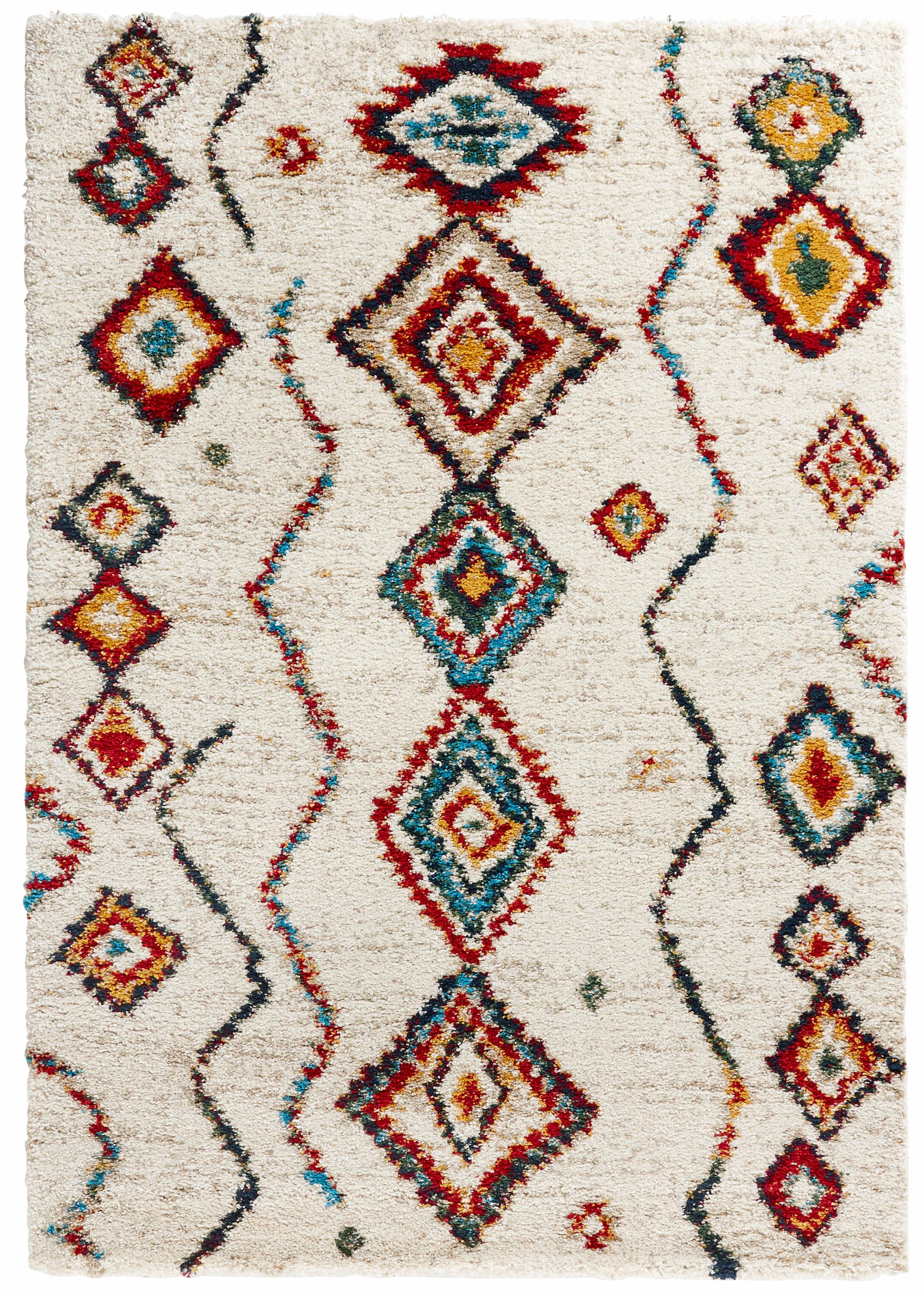 HANSE Home Hochflor-Teppich »Geometric«, rechteckig, 30 mm Höhe, Shaggy, Flokati, Boho Design, Weich, Flauschig, Geometrisches Muster