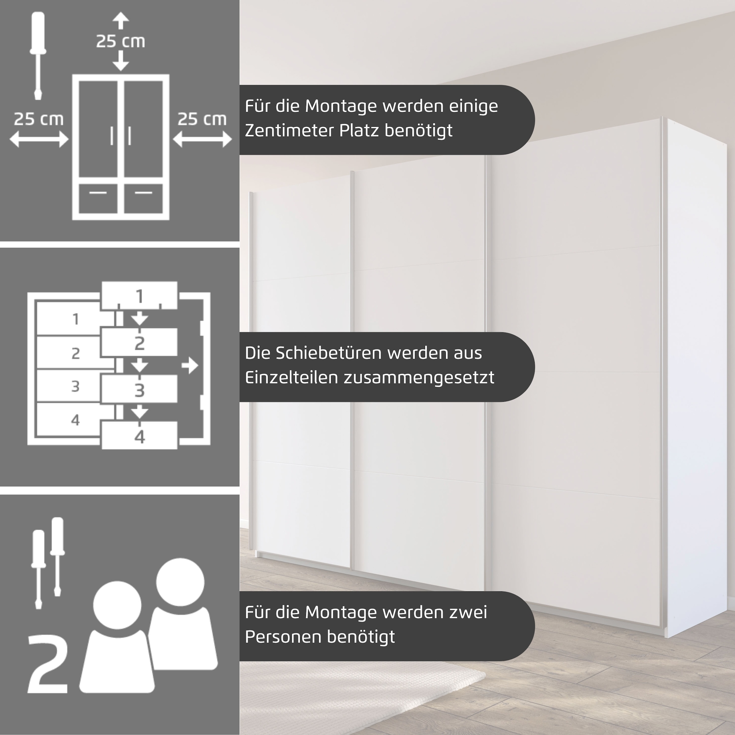 rauch Schwebetürenschrank »Kleiderschrank Schrank Garderobe AGORDO mit Dekor- oder Hochglanzfront«, durchdachte Innenausstattung, in 4 Breiten und 2 Höhen MADE IN GERMANY