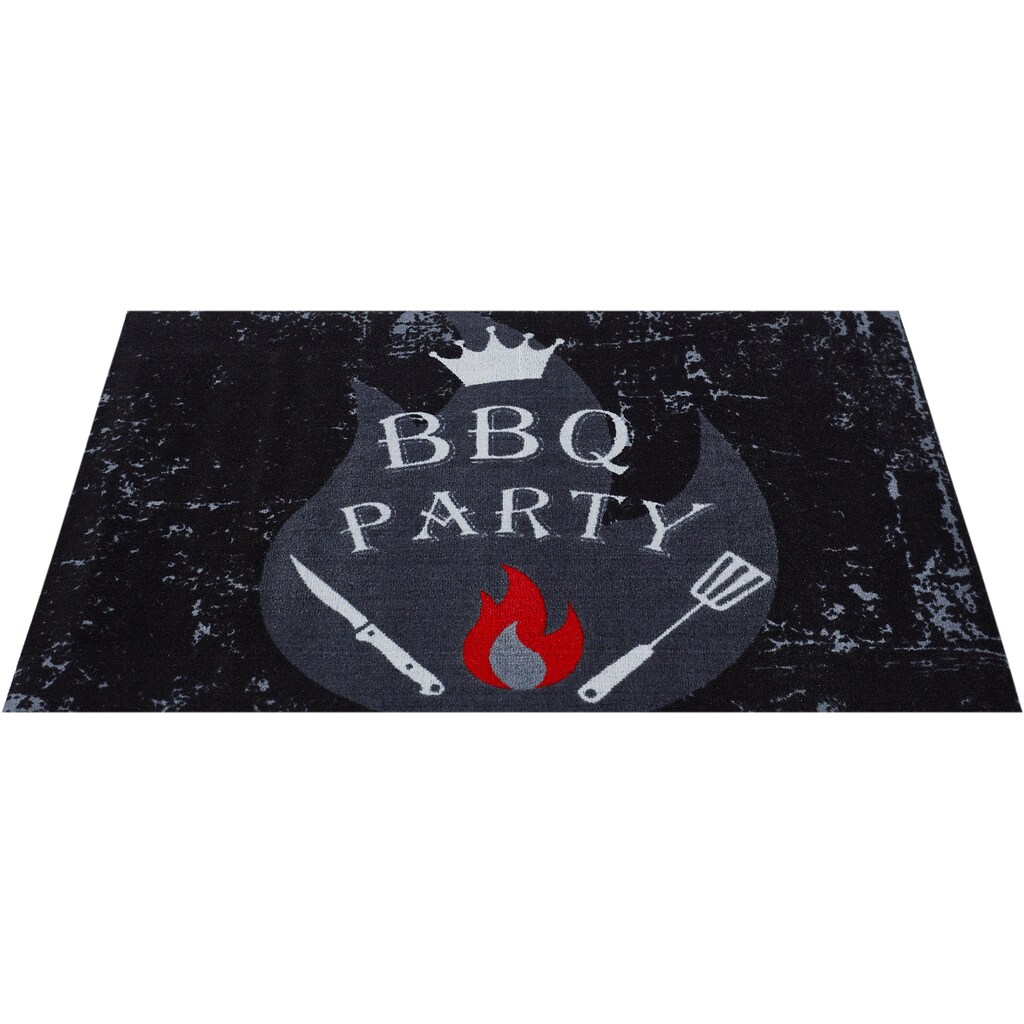 Andiamo Fußmatte »BBQ Party - Grillmatte«, rechteckig, Schmutzfangmatte, Grillmatte bzw. Grillunterlage ideal als Bodenschutz