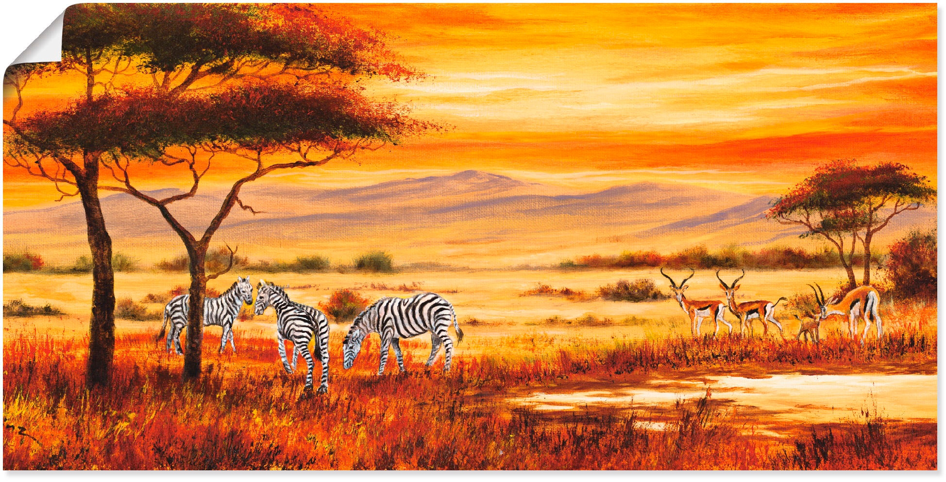 Artland Wandbild »Afrikanische Landschaft I«, Afrika, (1 St.), als Leinwandbild, Poster, Wandaufkleber in verschied. Größen