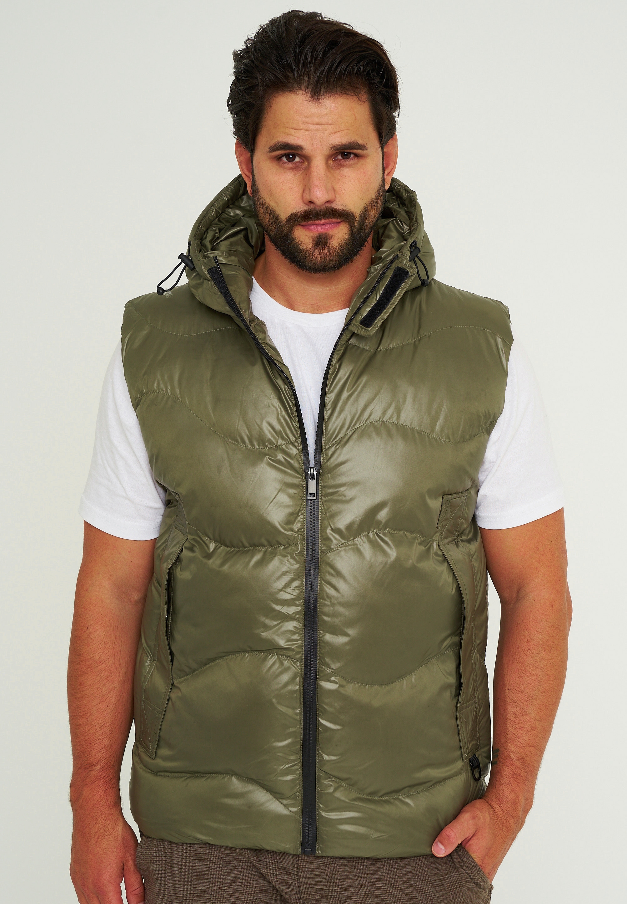 SOULSTAR Steppweste »Pufferweste für Herren als Bodywarmer mit Kapuze«
