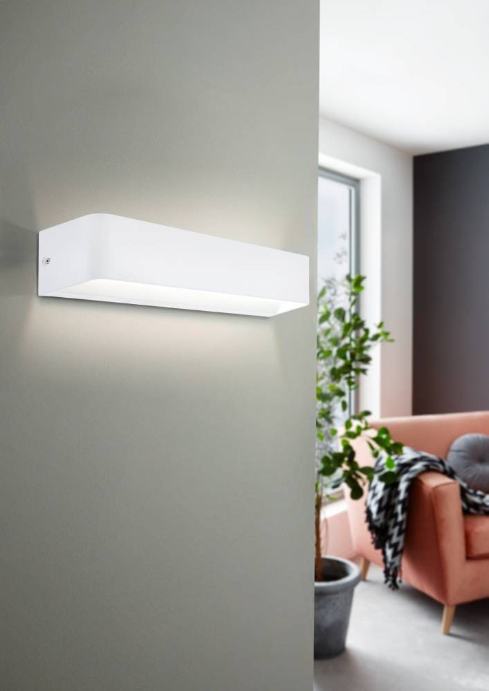 EGLO Wandleuchte »SANIA 4 Wandlampe, Wandstrahler, Flurlampe, weiß, LED, modern«, 1 flammig, Leuchtmittel LED-Board | LED fest integriert, Wohnzimmer, Esszimmer, Flur, minimalistisch, indirektes Licht,36,5x8cm
