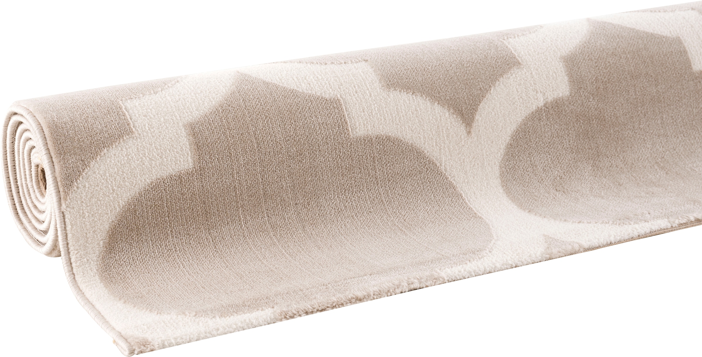 Home affaire Teppich »Fenris«, rechteckig, 12 mm Höhe, Konturenschnitt, 3D-Design, flacher Teppich, Kurzflor, weich, elegant