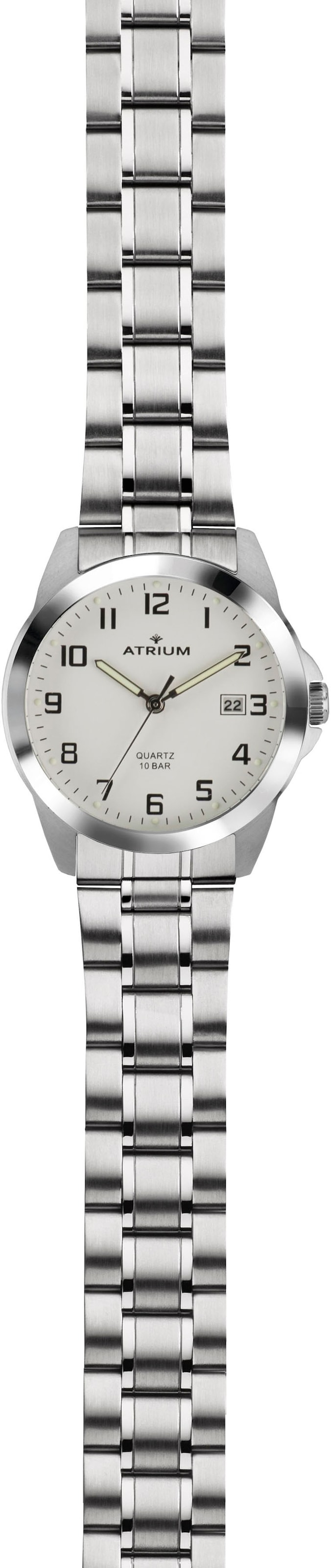 Atrium Quarzuhr, Armbanduhr, Herrenuhr,Damenuhr,Edelstahlarmband, bis 10bar wasserdicht