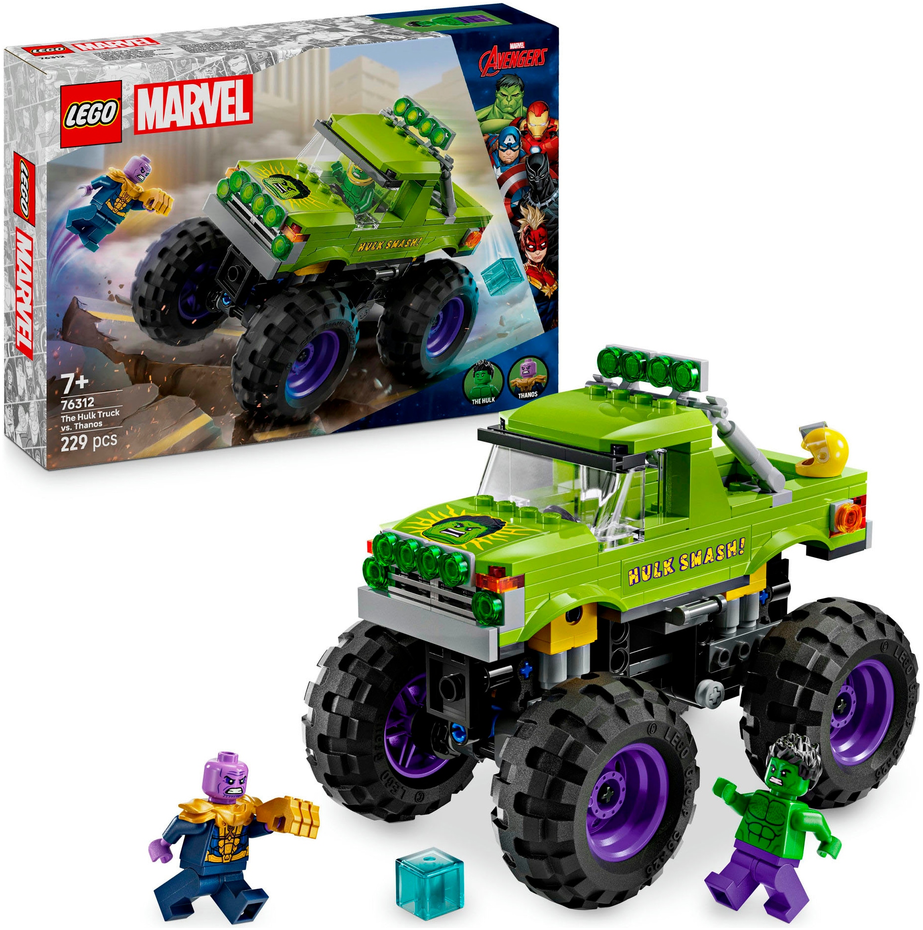 LEGO Konstruktionsspielsteine "Hulk-Truck vs. Thanos (76312), LEGO Super Heroes" Made in Europe