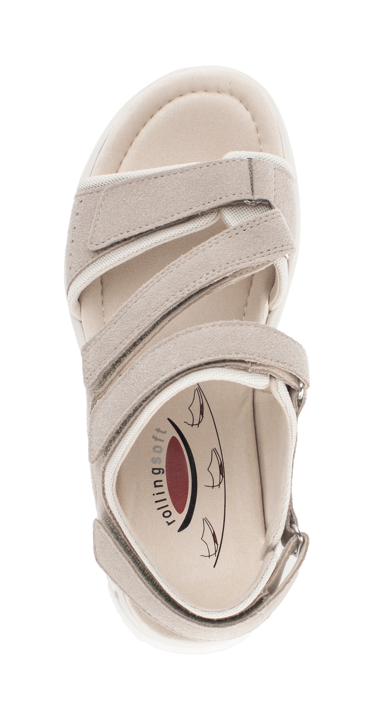 rollingsoft Sandalette  Keilabsatz, Riemchensandale mit Lochmuster und Ziernähten, G-Weite