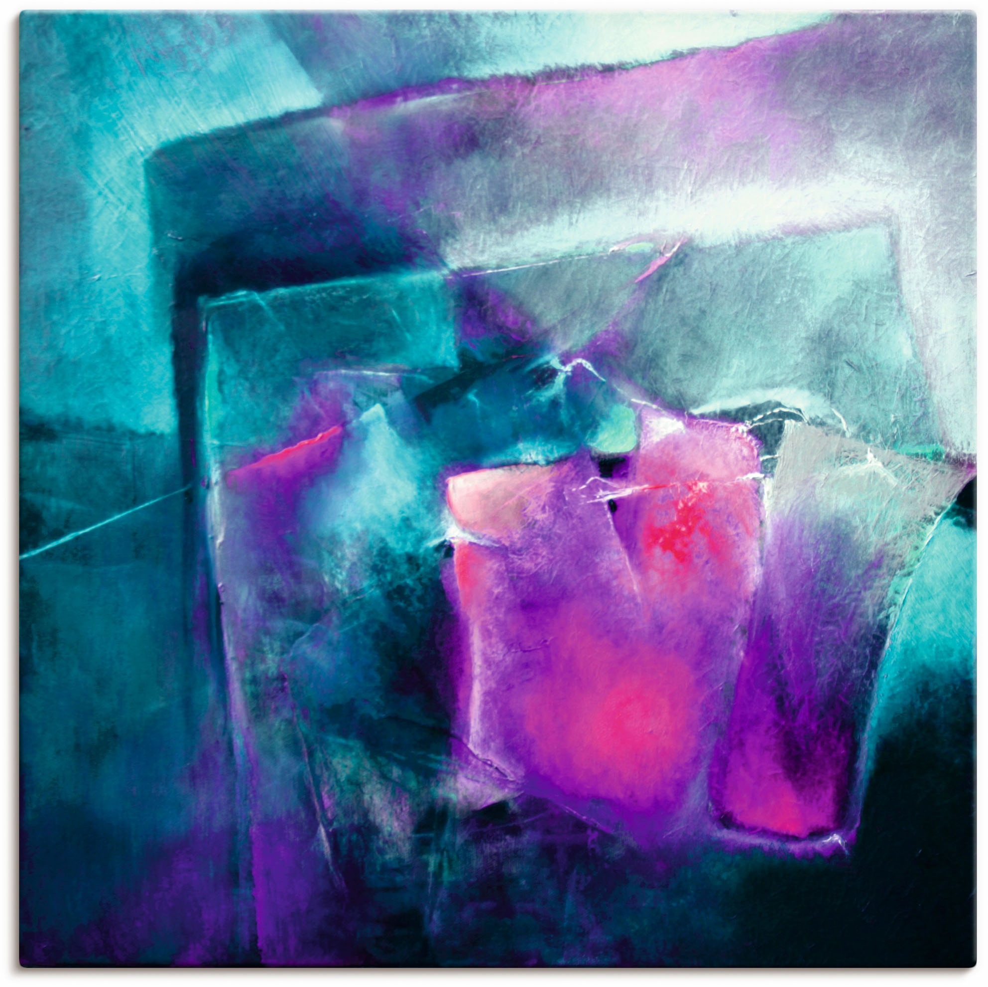 Artland Wandbild »Türkis und Magenta«, Muster, (1 St.), in vielen Größen & Produktarten - Alubild / Outdoorbild für den Außenbereich, Leinwandbild, Poster, Wandaufkleber / Wandtattoo auch für Badezimmer geeignet