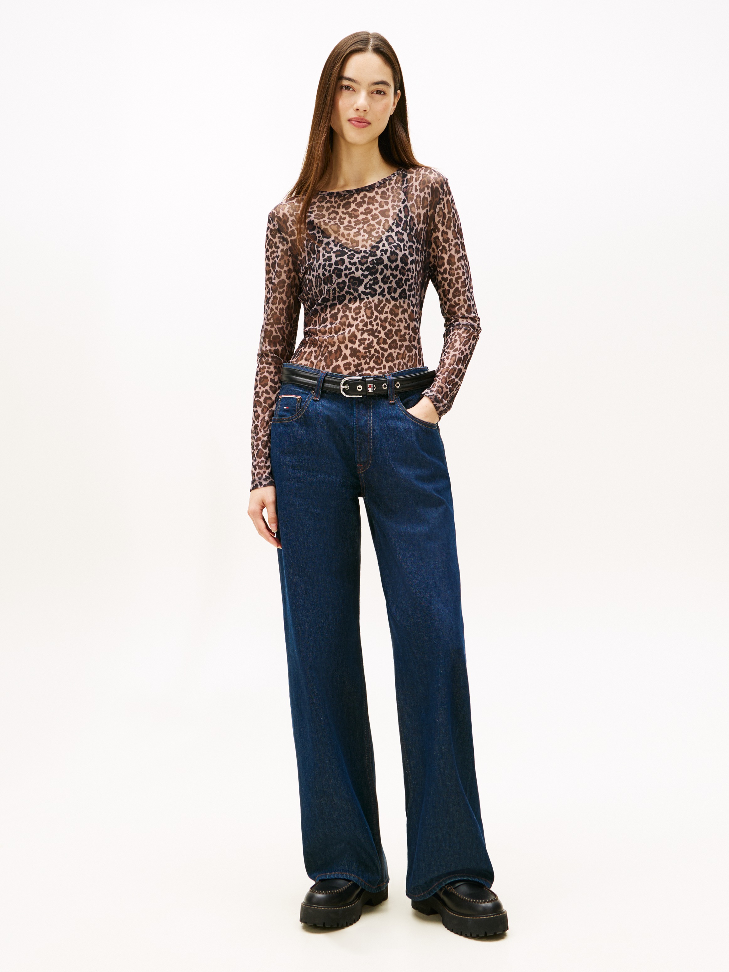 Tommy Jeans Langarmshirt »TJW SLIM AOP MESH LS TOP EXT«