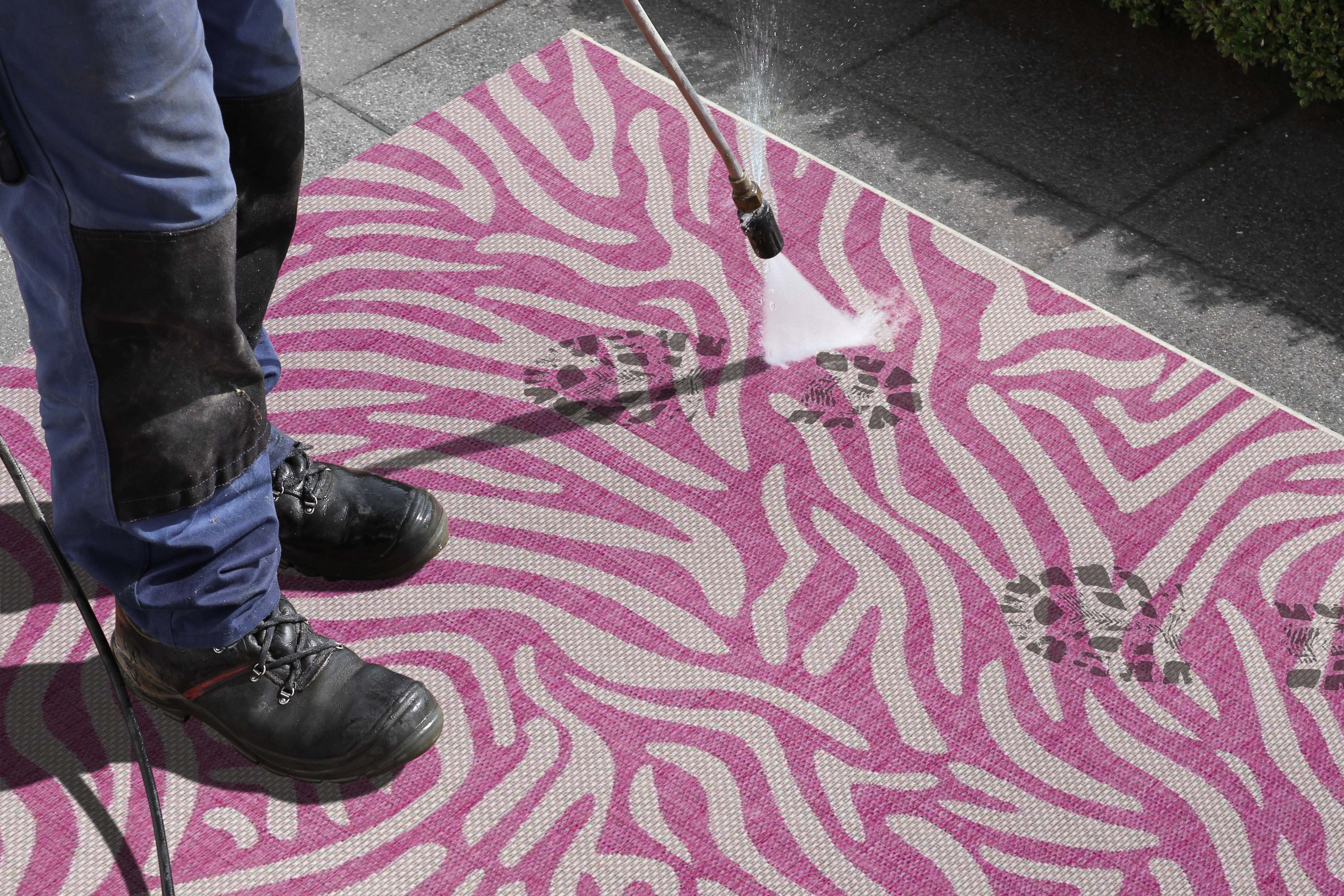 NORTHRUGS Teppich »Cebra«, rechteckig, 4 mm Höhe, Flachgewebe Zebra Design, gekettelt, Robust, Pflegeleicht