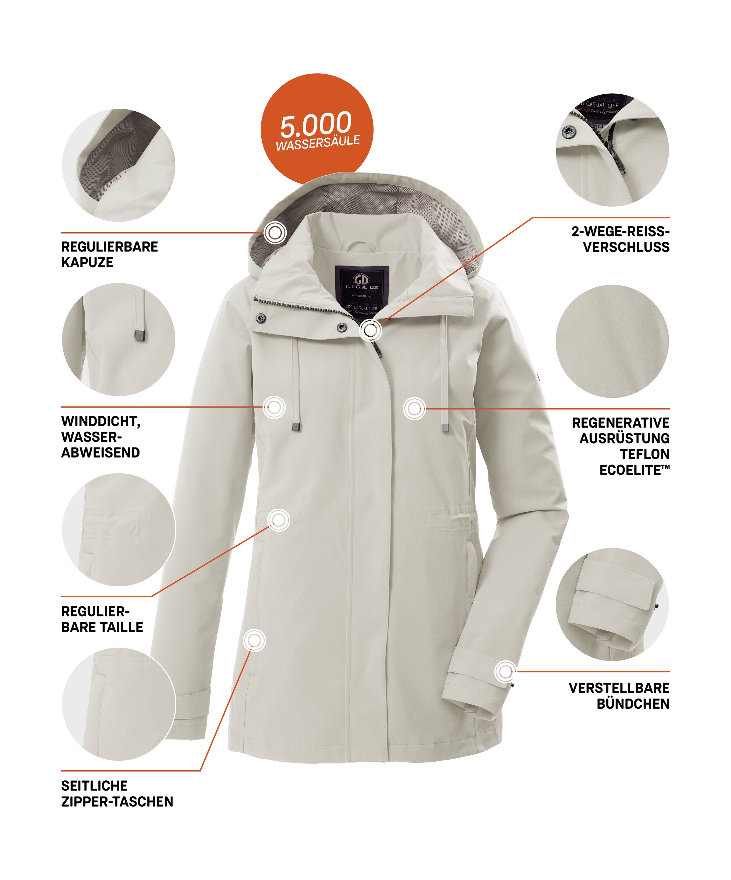 G.I.G.A. DX by killtec Funktionsjacke »GS 106 WMN JCKT« Winddichte, wasserabweisende Damenjacke mit verstellbarer Passform