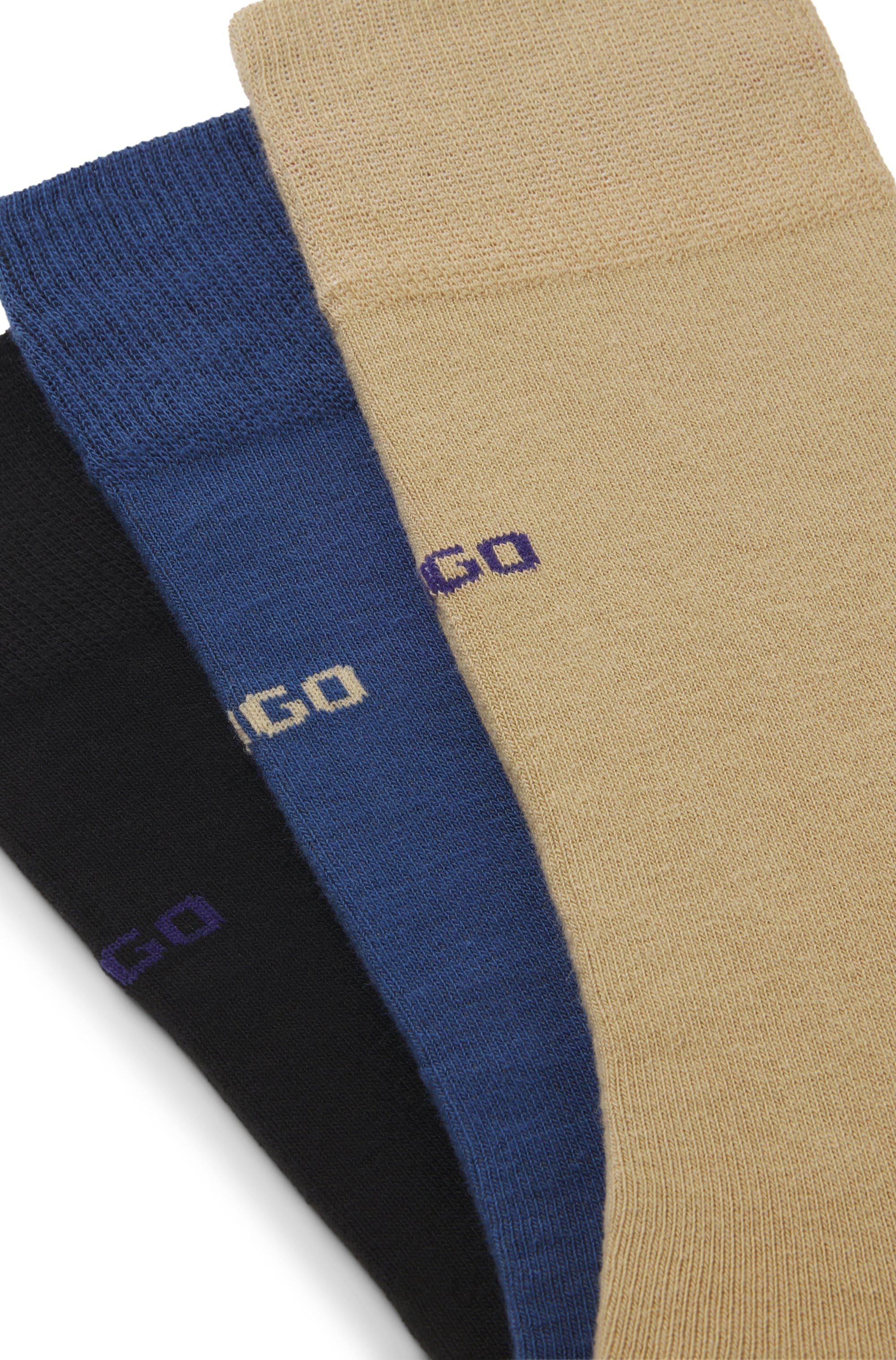 HUGO Underwear Businesssocken »3P RS UNI CC«, (Packung, 3 Paar, 3er Pack), mit kontrastfarbenen HUGO Logo-Schriftzug
