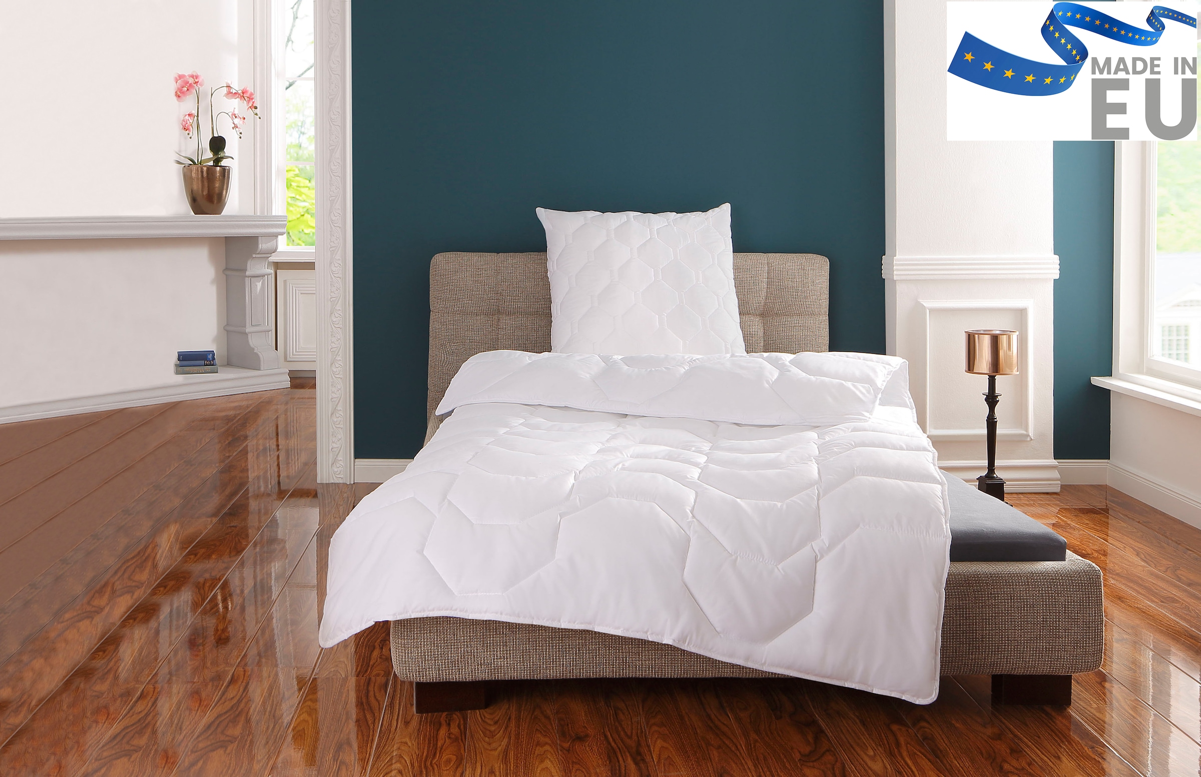 OTTO home Microfaserbettdecke »Rike, Bettdecke 135x200 cm, 155x220 cm« 4-Jahreszeiten Füllung Polyester Bezug Polyester 1 Stk. tlg. Bettdecken, Sommer, Winter, 4 Jahreszeiten, Decke kochfest bis 95°C