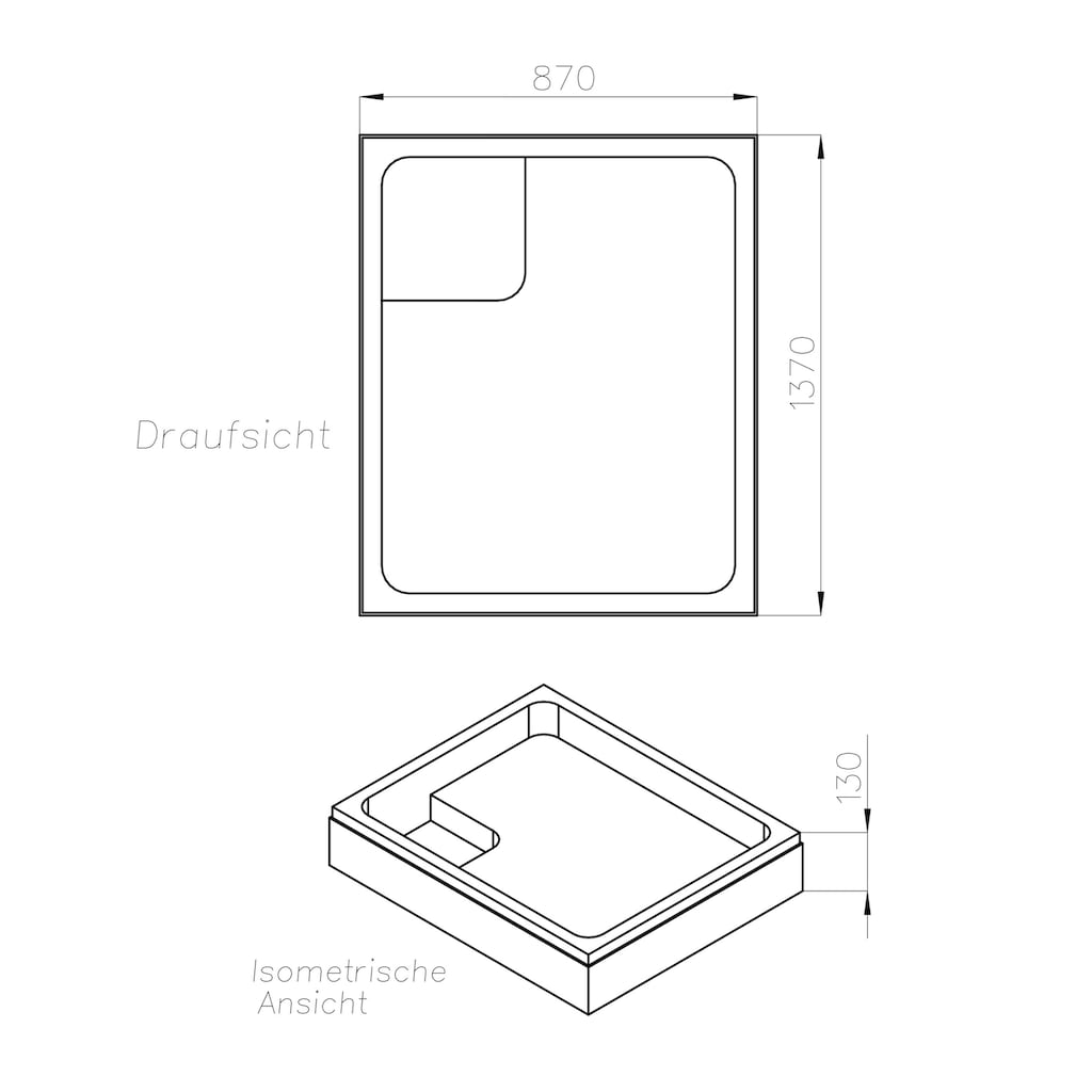 OTTOFOND Duschwanne »Set Rechteckduschwanne«, (3 St.)