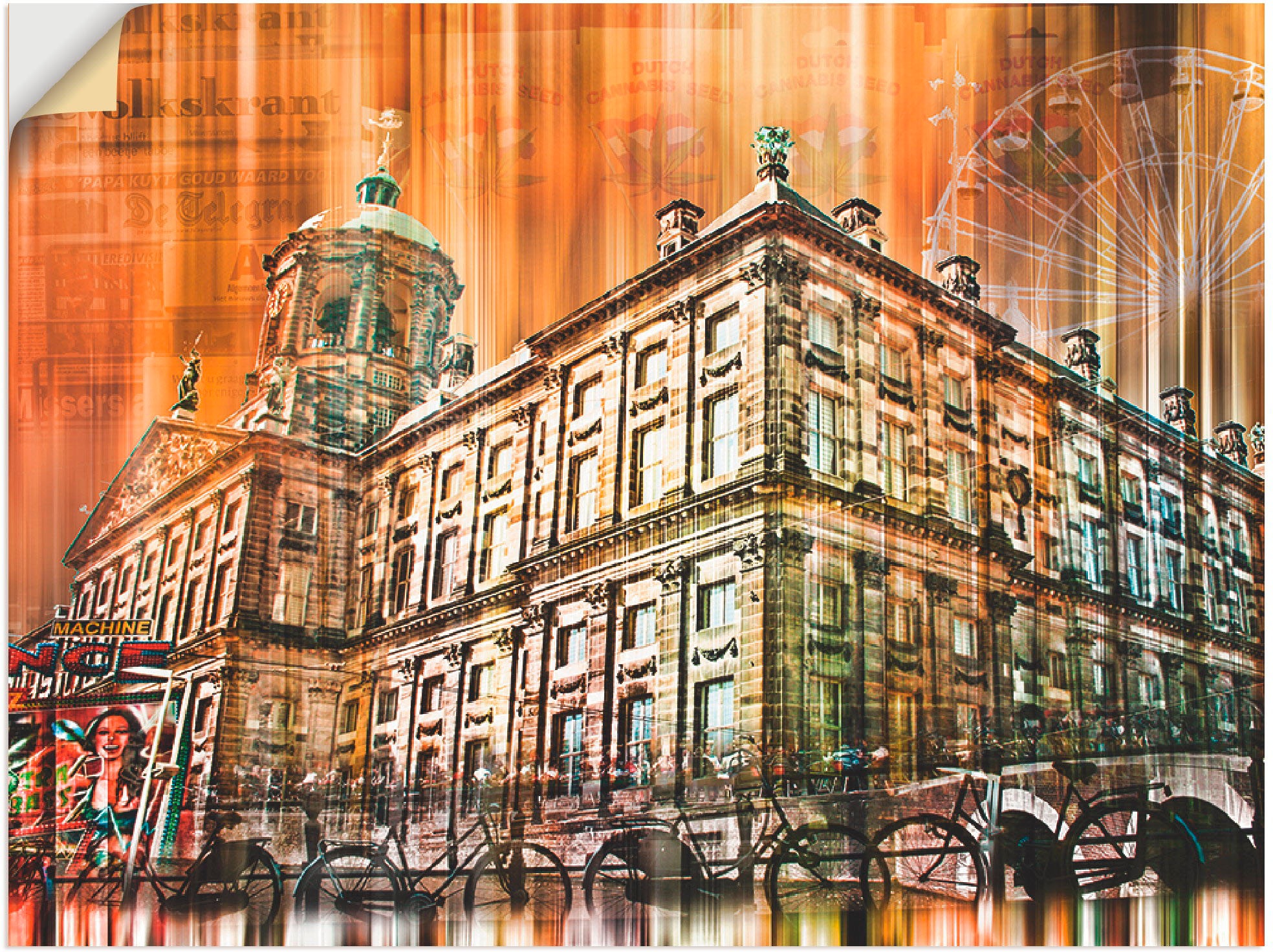 Artland Wandbild »Amsterdam Collage 01«, Gebäude, (1 St.), in vielen Größen & Produktarten -Leinwandbild, Poster, Wandaufkleber / Wandtattoo auch für Badezimmer geeignet