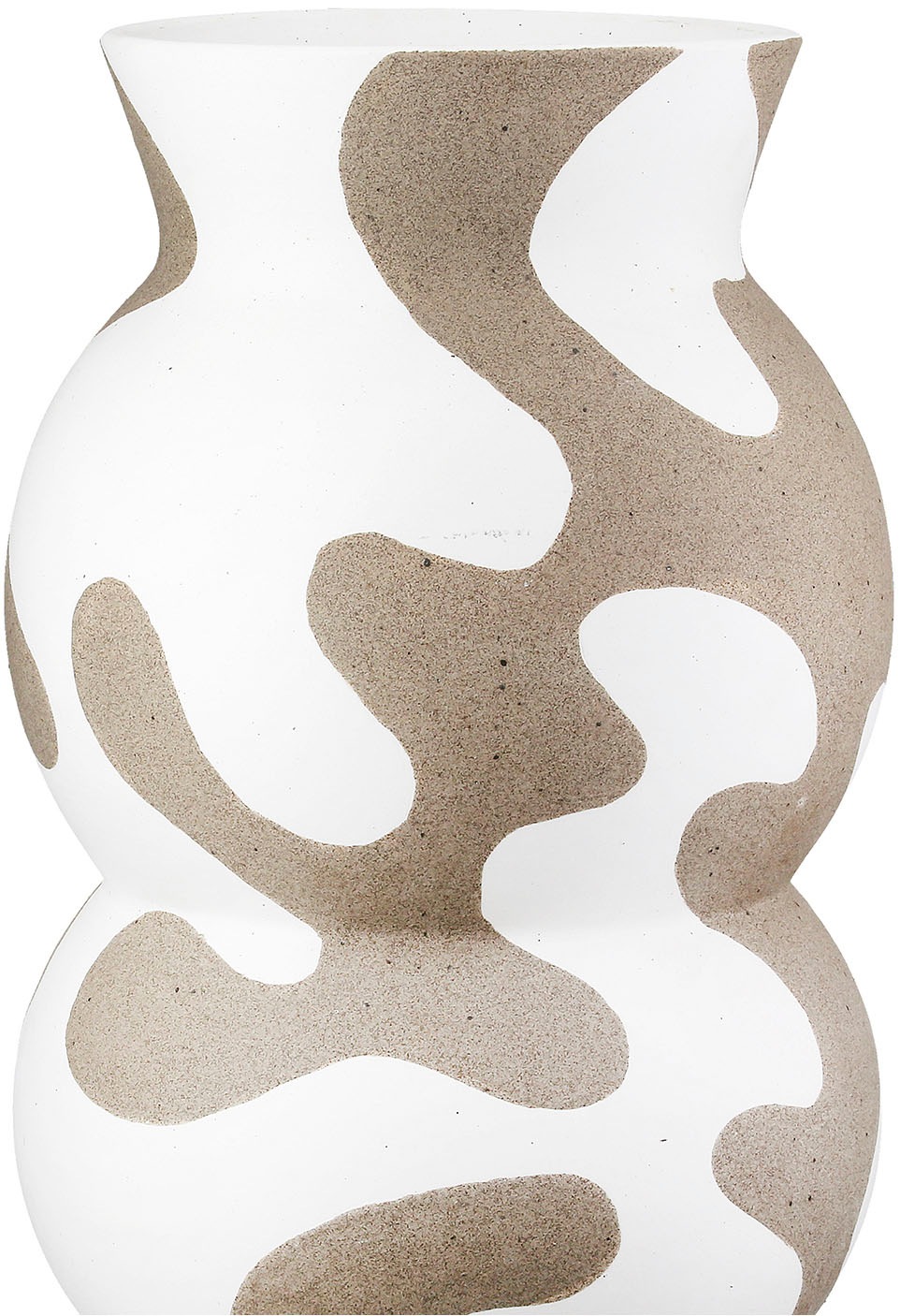 GILDE Tischvase »Vase rund Areno beige; weiß H. 35 cm«, (1 St.)