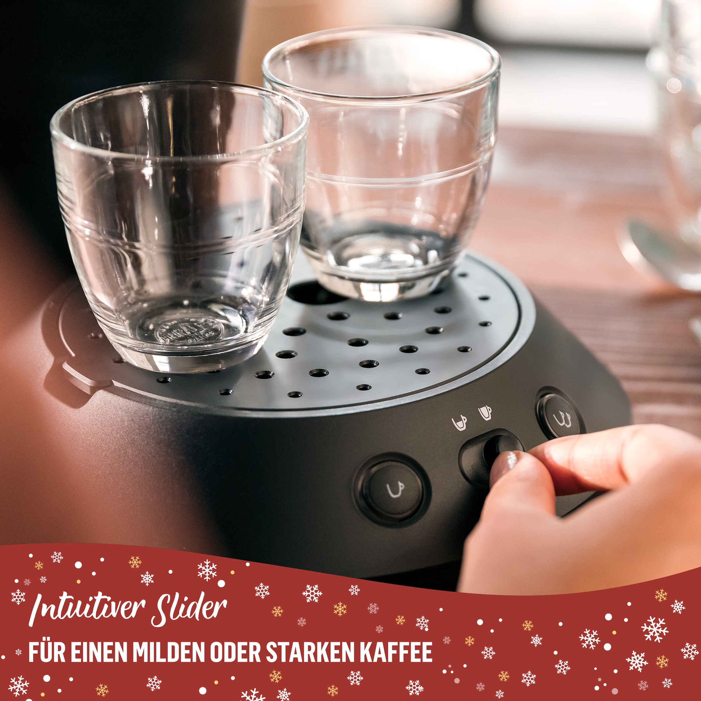 Philips Senseo Kaffeepadmaschine »Original Plus XMAS CSA210/69, mit zwei Kaffee-Einstellungen« aus 28% rec. Plastik, inkl. Gratis-Zugabe (Wert 5 € UVP)