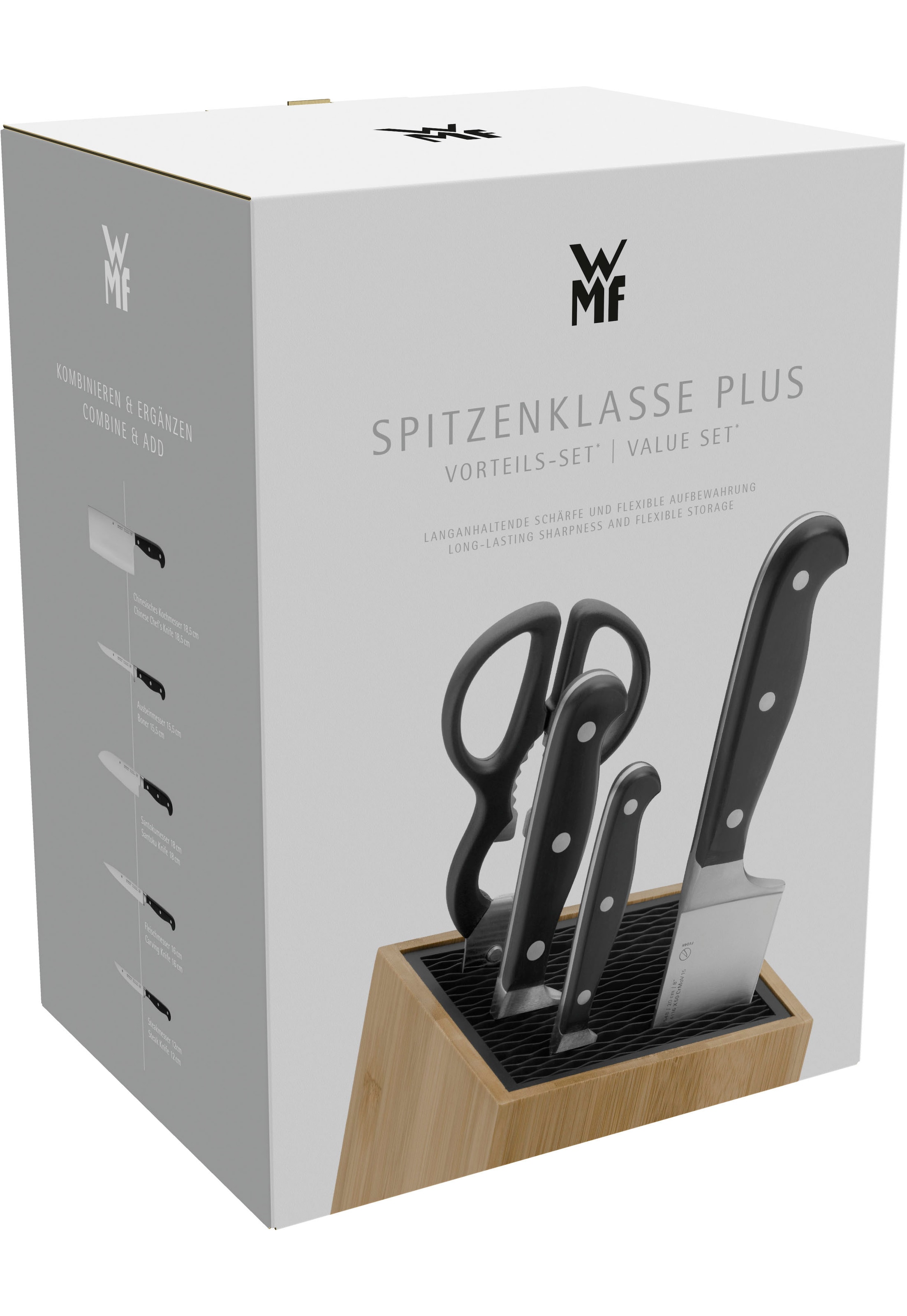 WMF Messerblock »Spitzenklasse Plus«, 5 tlg., 5-teilig, FlexTec Messerblock, robuste, langlebige Klingen