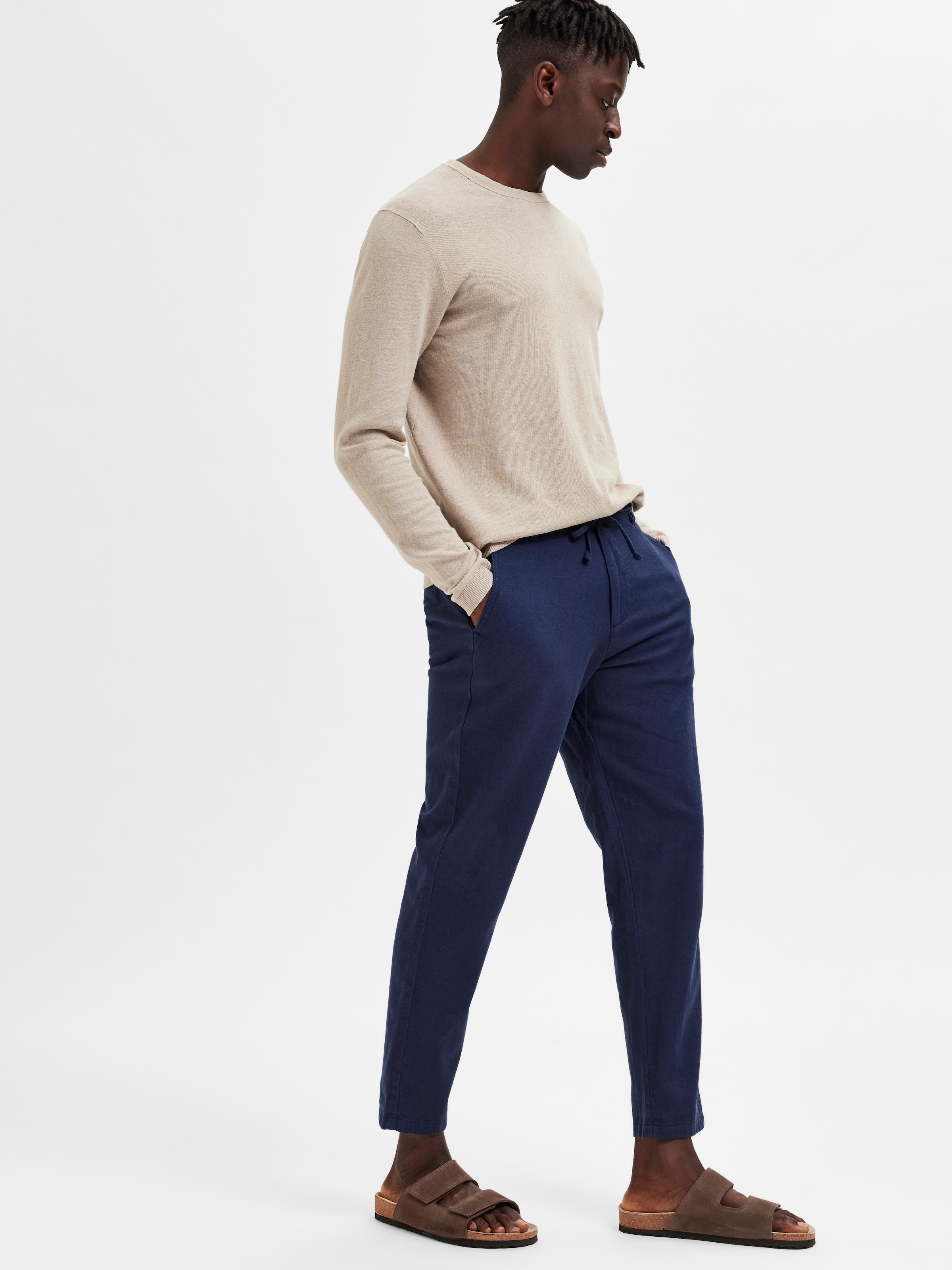 SELECTED HOMME Chinohose »SLH172-SLIMTAPE BRODY LINEN PANT NOOS«, mit Leinen
