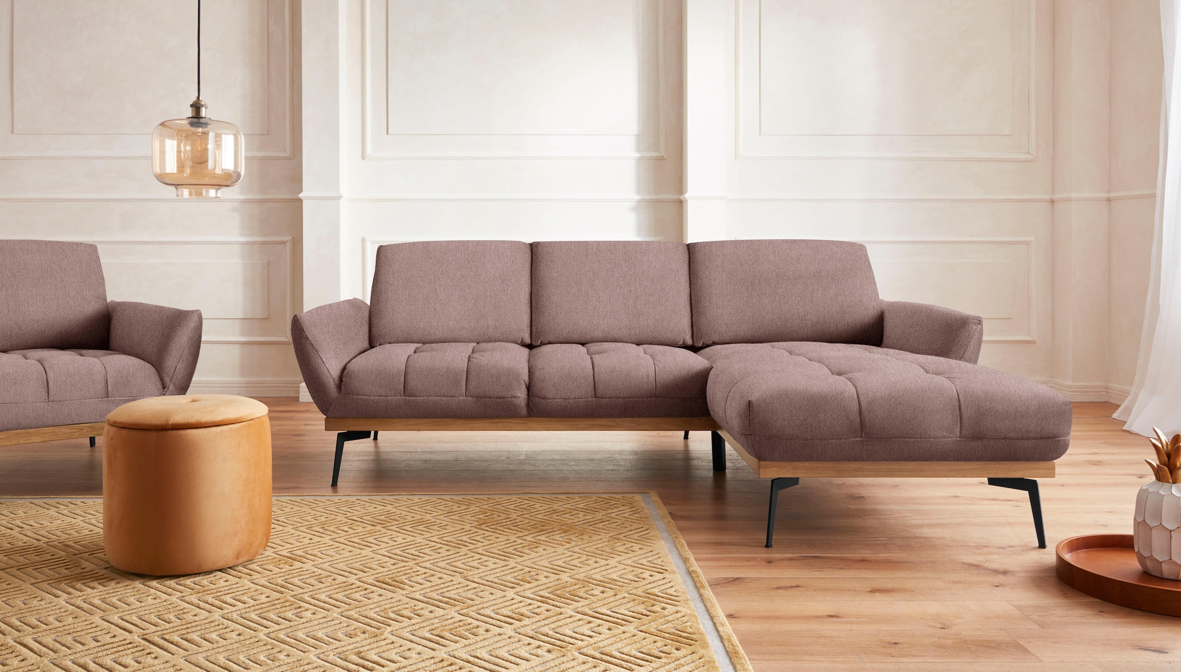 Guido Maria Kretschmer Home&Living Ecksofa »Palíc, inkl. Rückenverstellung, bequem, elegant, Breite 245cm, L-Form«