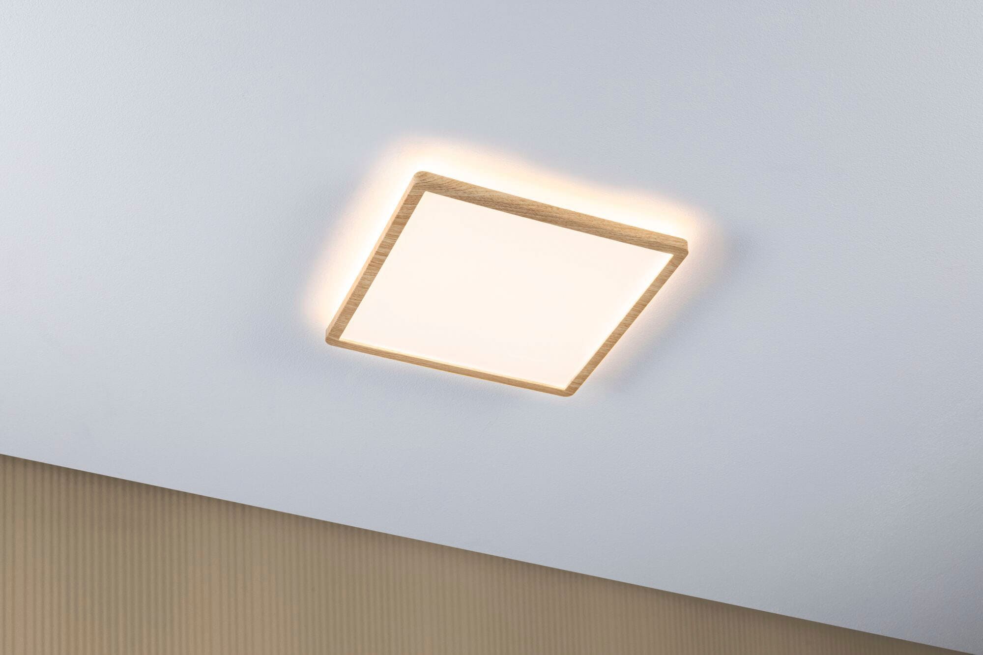 Paulmann LED Panel »Atria Shine 16W 3000K 293x293 Eiche Kunststoff IP44«, 1 flammig, Hintergrundbeleuchtung