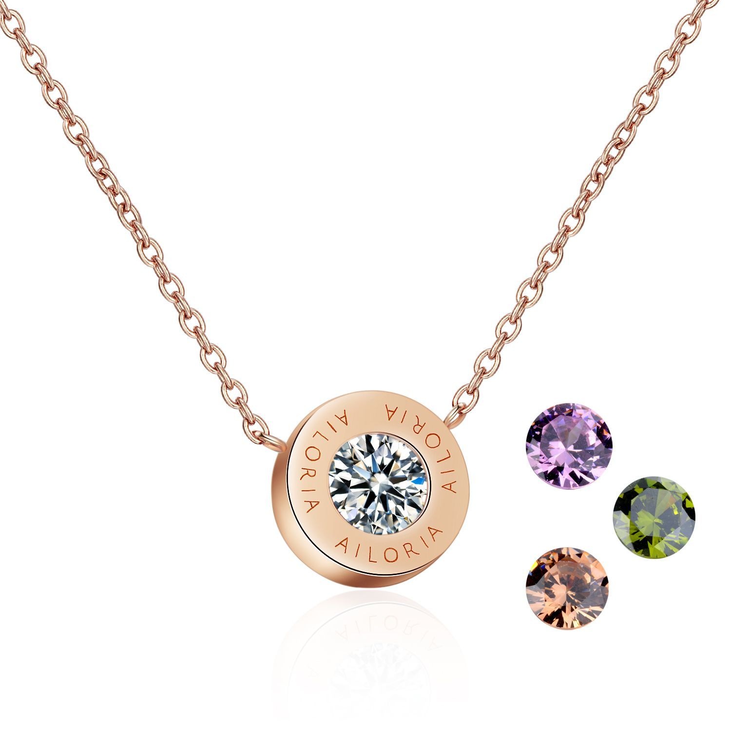 AILORIA Kette mit Anhänger »AGNÈS Halskette Roségold«, Hochglanz-Finish