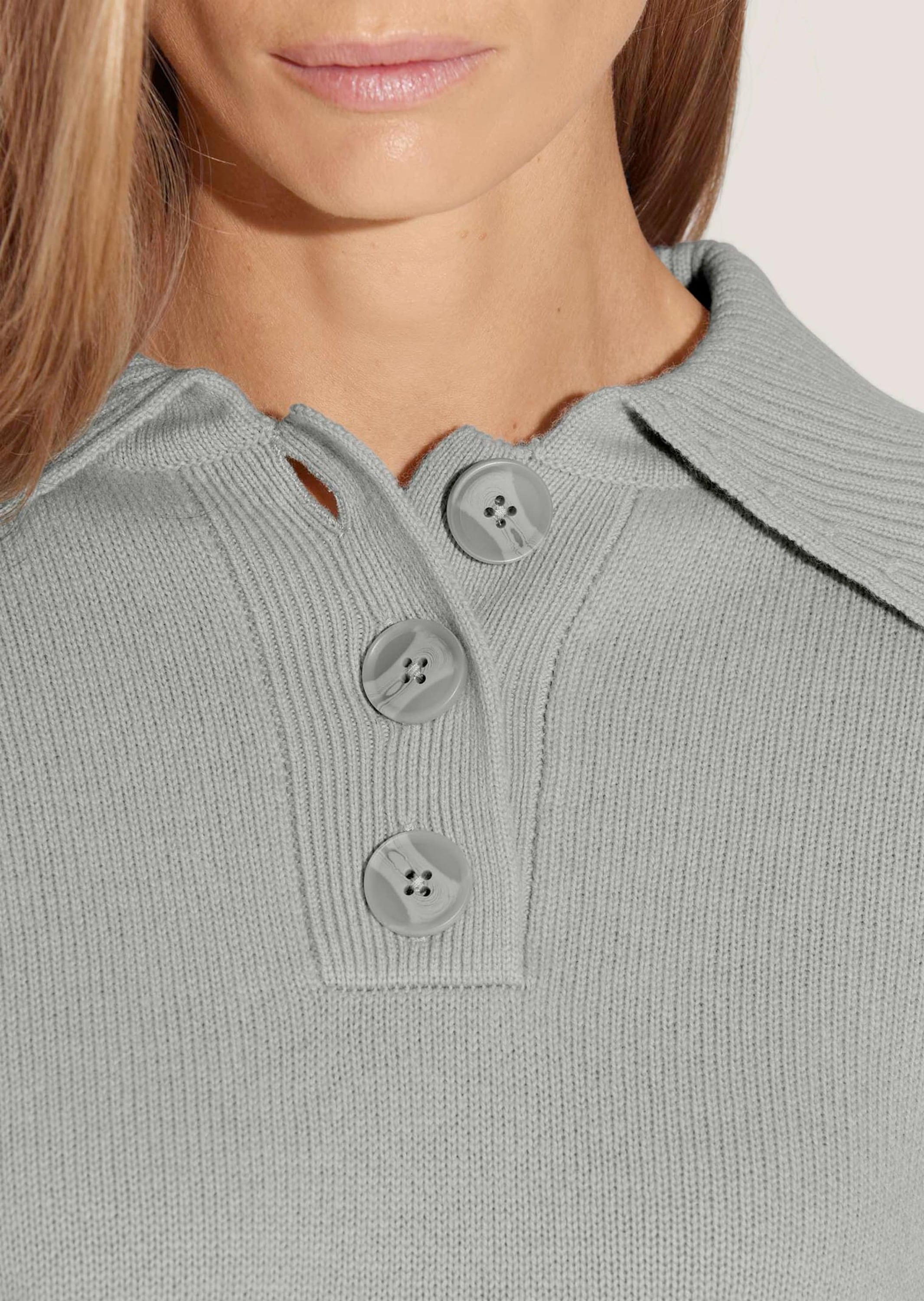 MADELEINE Longpullover »Pullover Polo-Pullover aus Schurwoll-Kaschmir-Mix«