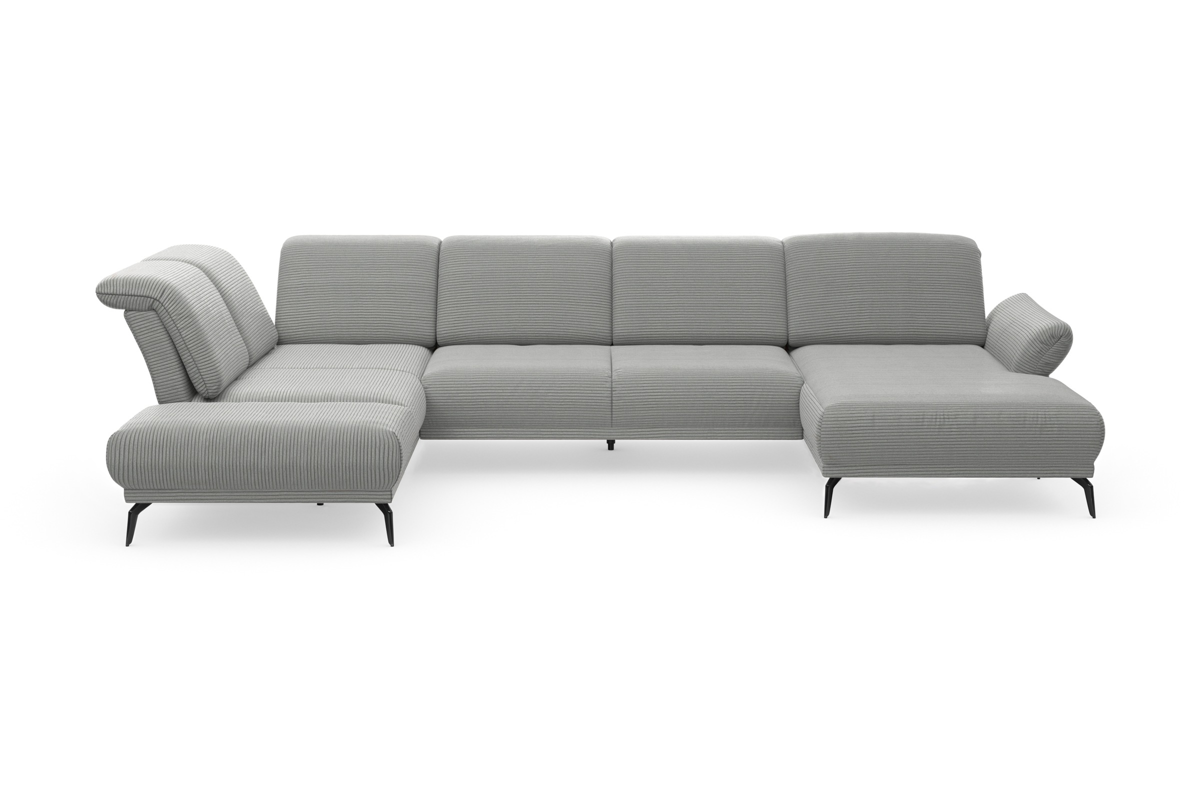INOSIGN Wohnlandschaft »Coco U-Form«, Sitztiefen-, Arm- und Kopfteilverstellung, Cord-Bezug, Fußhöhe 15 cm