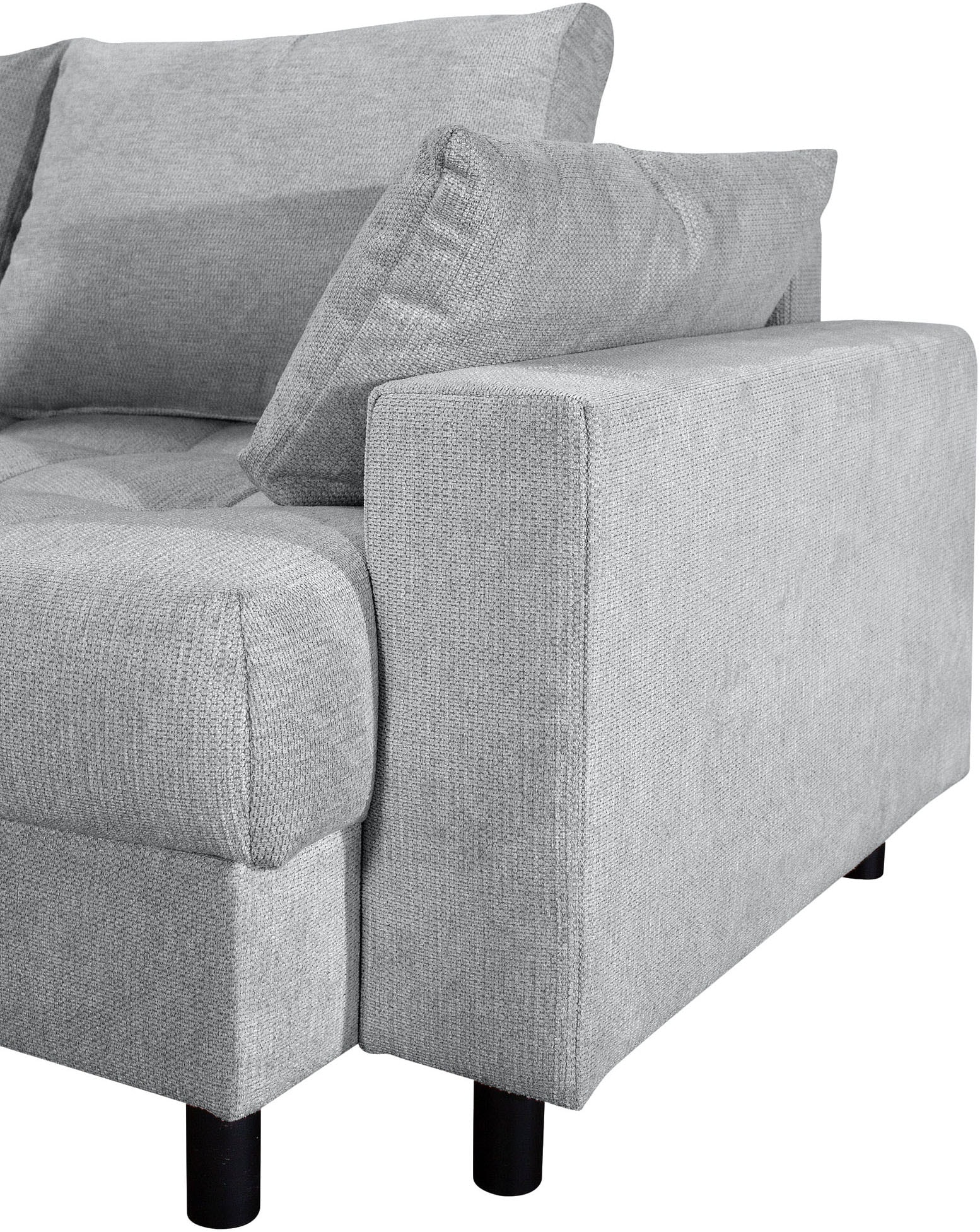 Home affaire Wohnlandschaft »Toni U-Form mit Armlehne«, inkl. Hocker und Zierkissen in abgesetzter Farbe, mit Bonnelfederkern