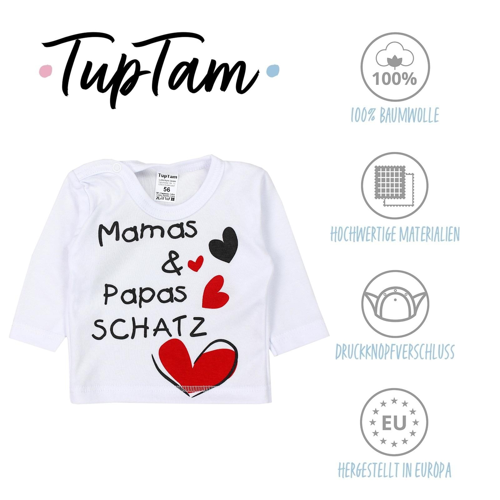 TupTam Langarmshirt »Shirt Unisex Baby Langarmshirt mit Spruch Aufdruck 3er Set«