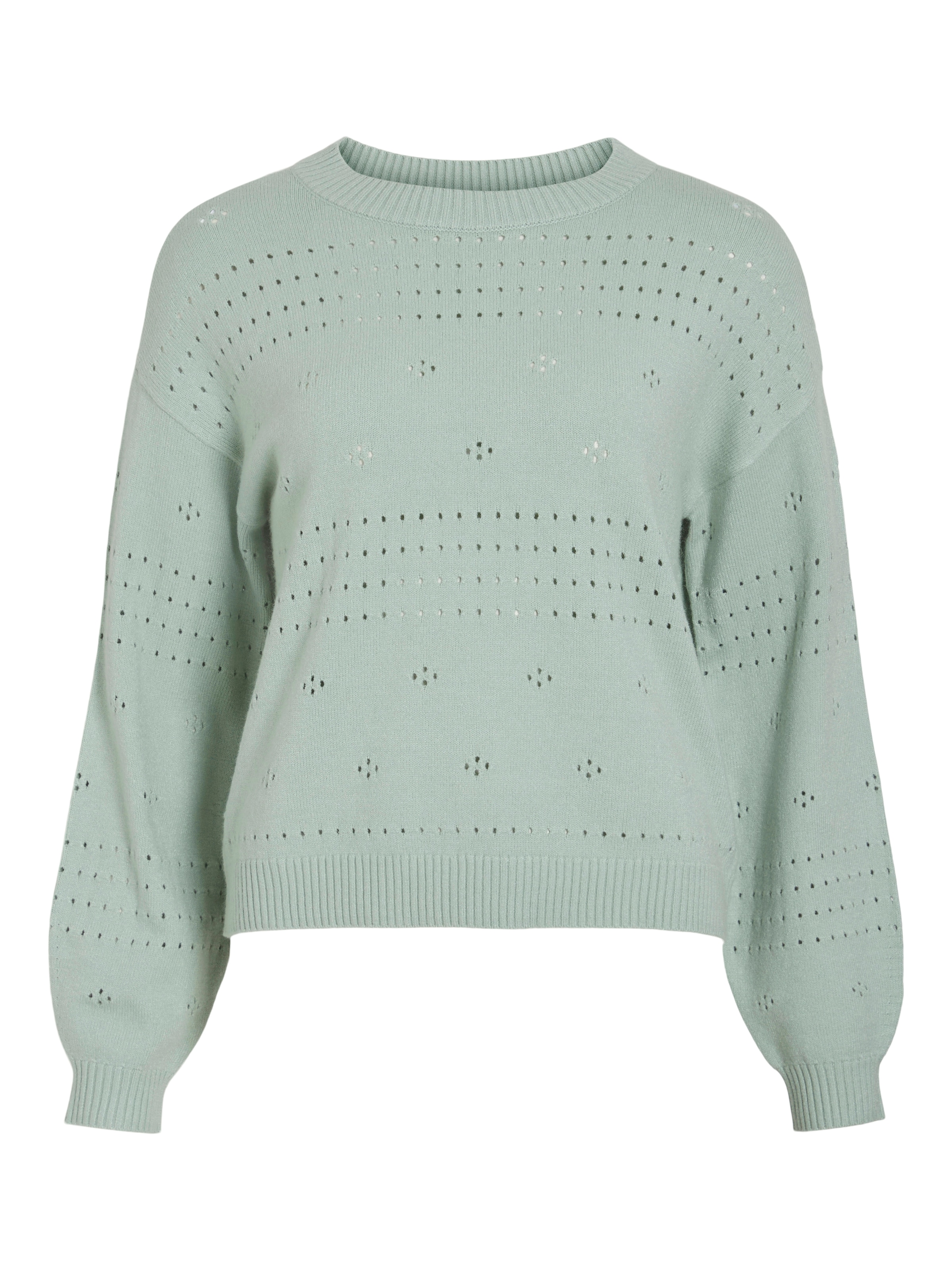 Vila Rundhalspullover »VIRIL L/S O-NECK POINTELLE KNIT TOP-NOOS«