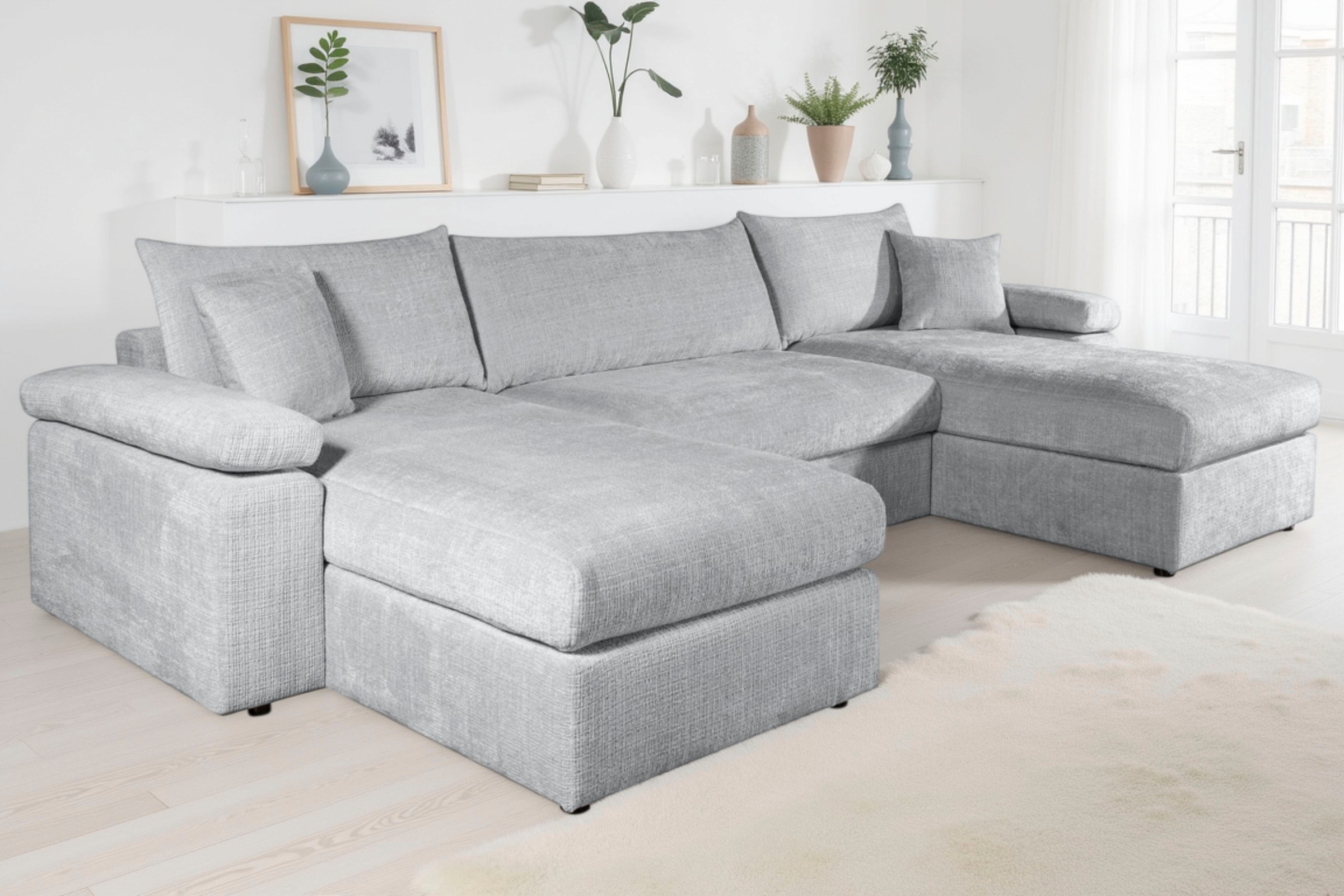 OTTO home Wohnlandschaft »Cosy U-From Breite 309 cm, Sitzaufbau im Sandwich-Federkern« Bezüge in Cord oder Struktur weich wählbar mit Kaltschaumauflage