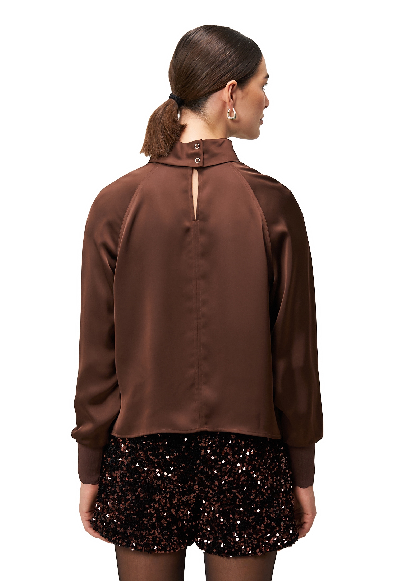 Zero Satinbluse »Satinbluse mit Stehkragen«