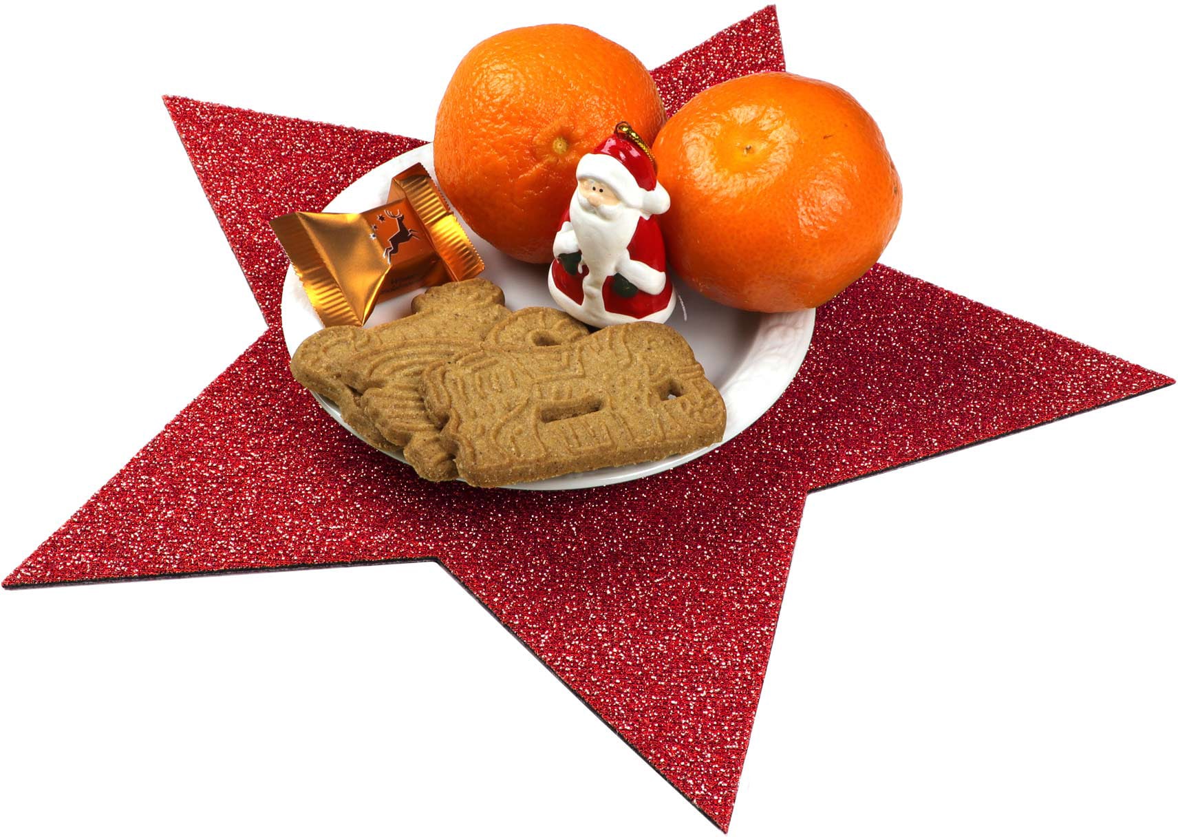 Primaflor-Ideen in Textil Platzset »Stern, Weihnachtsdeko rot«, (Set, 4 St.), auch ideal als Untersetzer oder Dekoration, Größe 29,5 cm