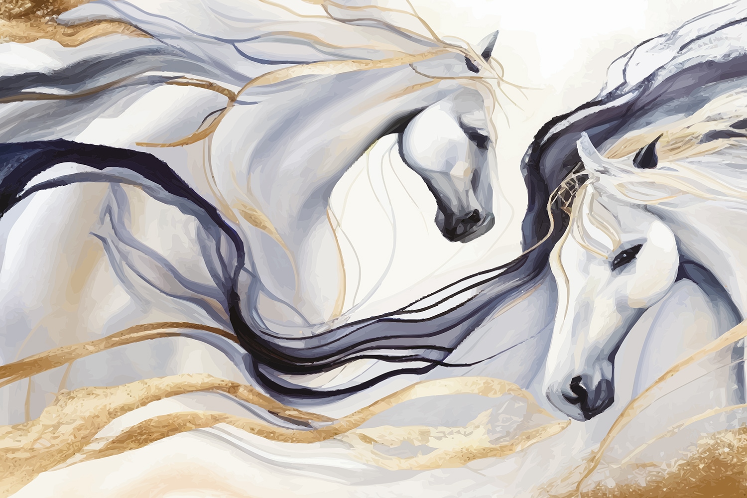 queence Leinwandbild »Kathrin«, Pferde-Pferdebilder-Kunst-klassische Fantasie, (1 St.), Premium-Leinwandstoff, Handarbeit aus Deutschland