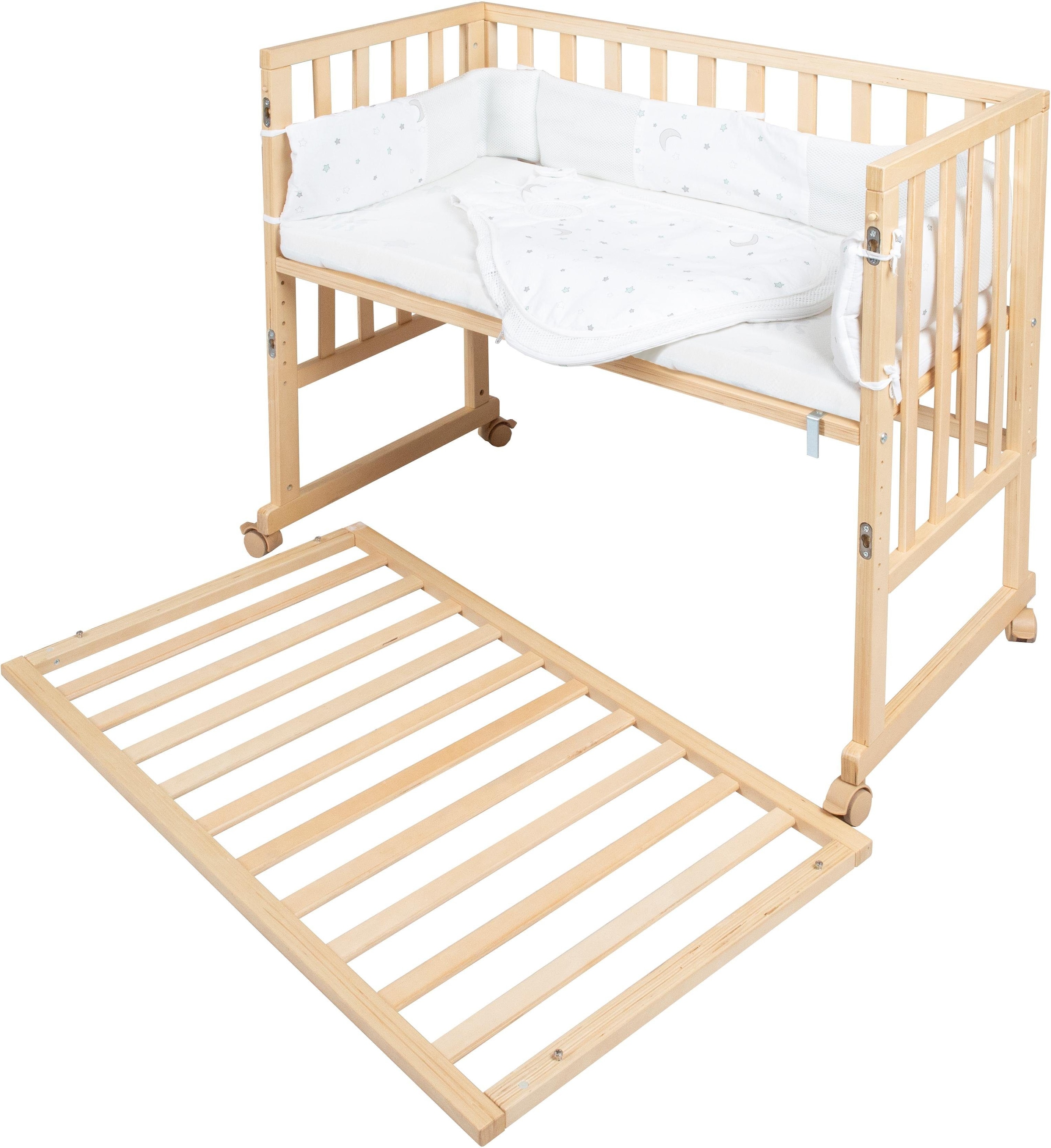 roba® Stubenbett »safe asleep® 3-in-1 Sternenzauber, natur«, (4 tlg.)