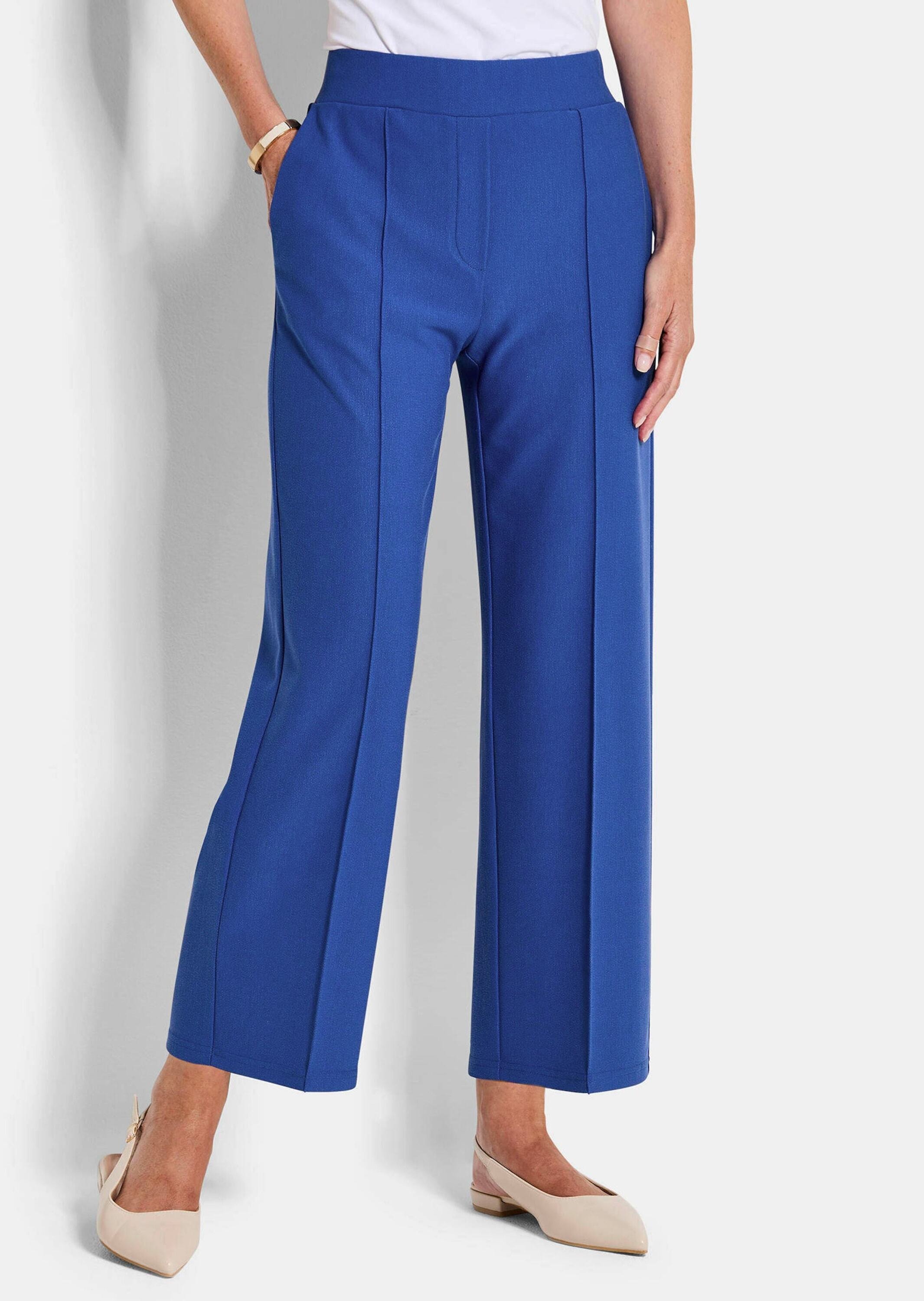 GOLDNER Stoffhose »Verkürzte Hose VERA mit Biesen«