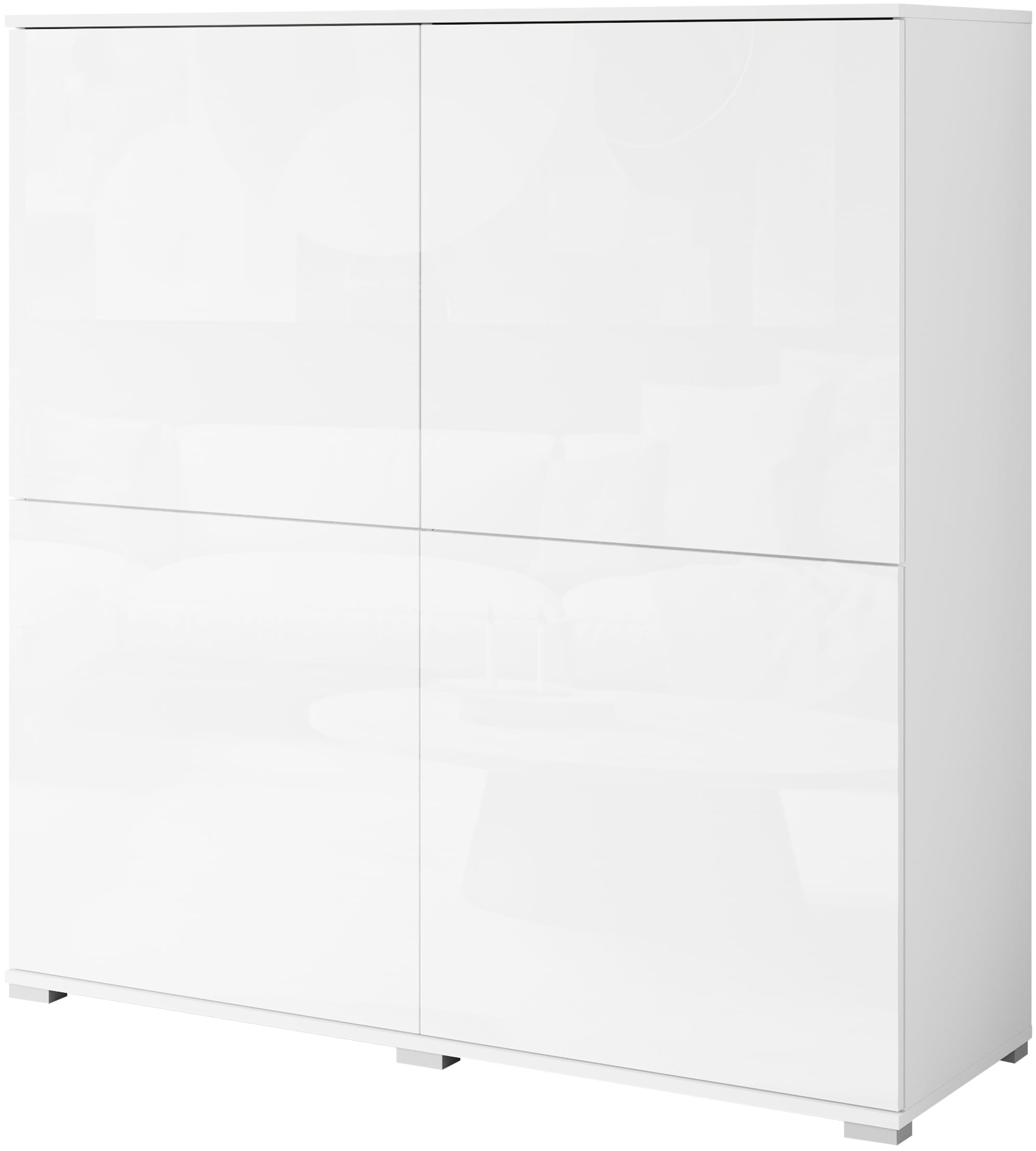 INOSIGN Highboard »Kenia, moderne grifflose Hochkommode mit 4 Türen, Breite 120 cm«, (1 St.), Push-to-Open-Fronten, höhenverstellbaren Einlegeböden