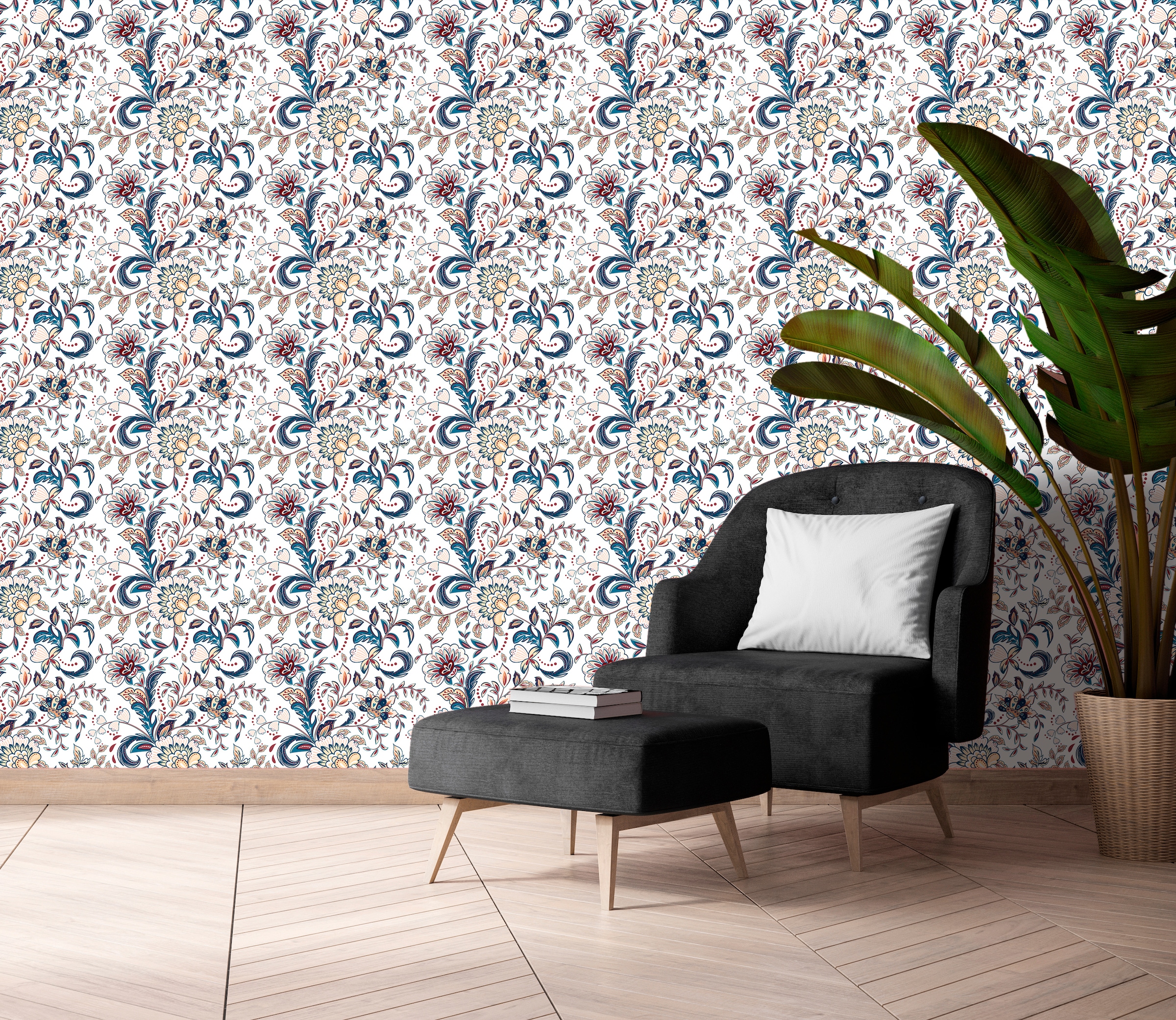 queence Vinyltapete »Loki« Motiv | bedruckt | botanisch | geblümt | gemustert | natürlich glatt 90x250cm, selbstklebend, kinderleichte Anbringung, , Sticker