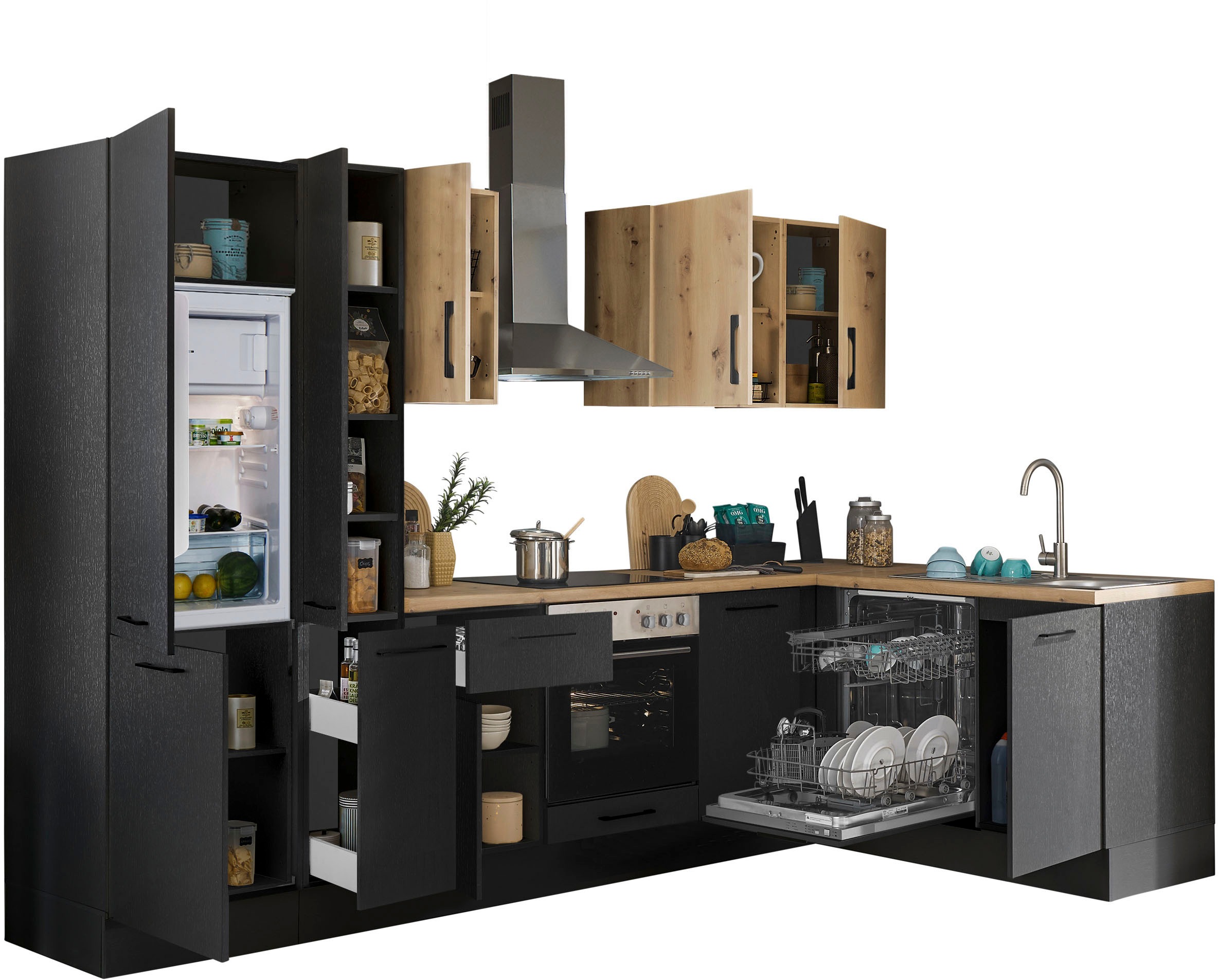 BASIC by Balculina Winkelküche »Turin« Stellbreite 310x175 cm, wahlweise mit E-Geräten