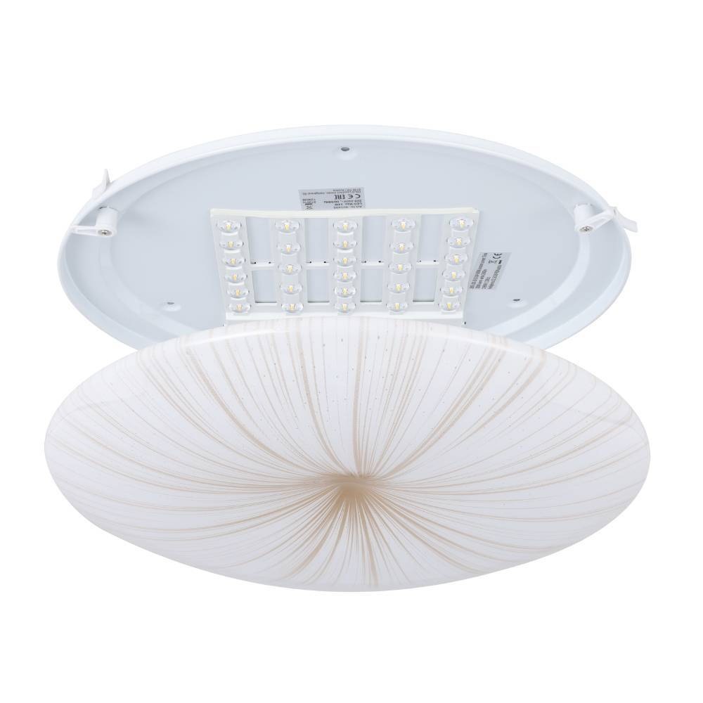 EGLO Deckenleuchte »NIEVES 1 Deckenlampe, Kristalleffekt, weiß, gold, Kunststoff, Metall«, Leuchtmittel LED-Modul | LED fest integriert, Wohnzimmerlampe, Schlafzimmer, Küche, Flur, zeitloses Design, 41x6,5cm