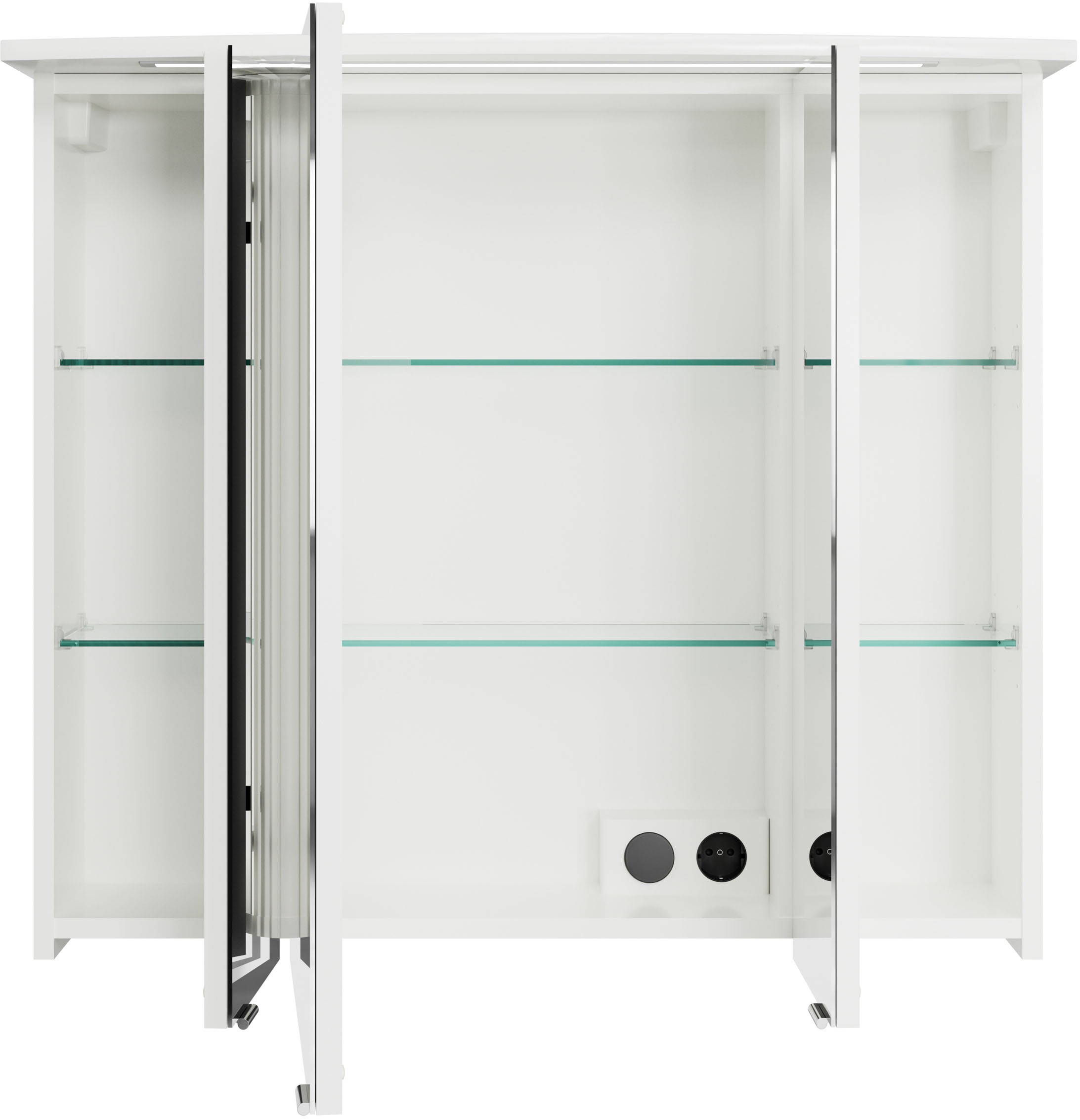 Saphir Badmöbel-Set »Serie 4010 2-teilig Keramik-Waschtisch mit LED-Spiegelschrank«, (Set), Badezimmer Set 84 cm breit, inkl. Türdämpfer, 3 Türen, 2 Schubladen
